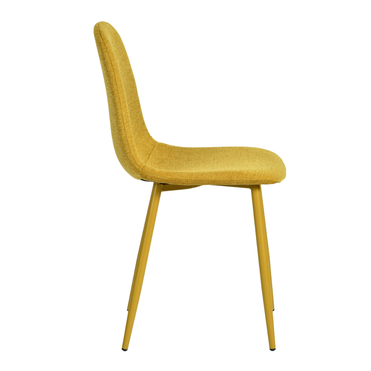 Charlton - Ensemble de 4 chaises de salle à manger scandinaves en tissu jaune doux