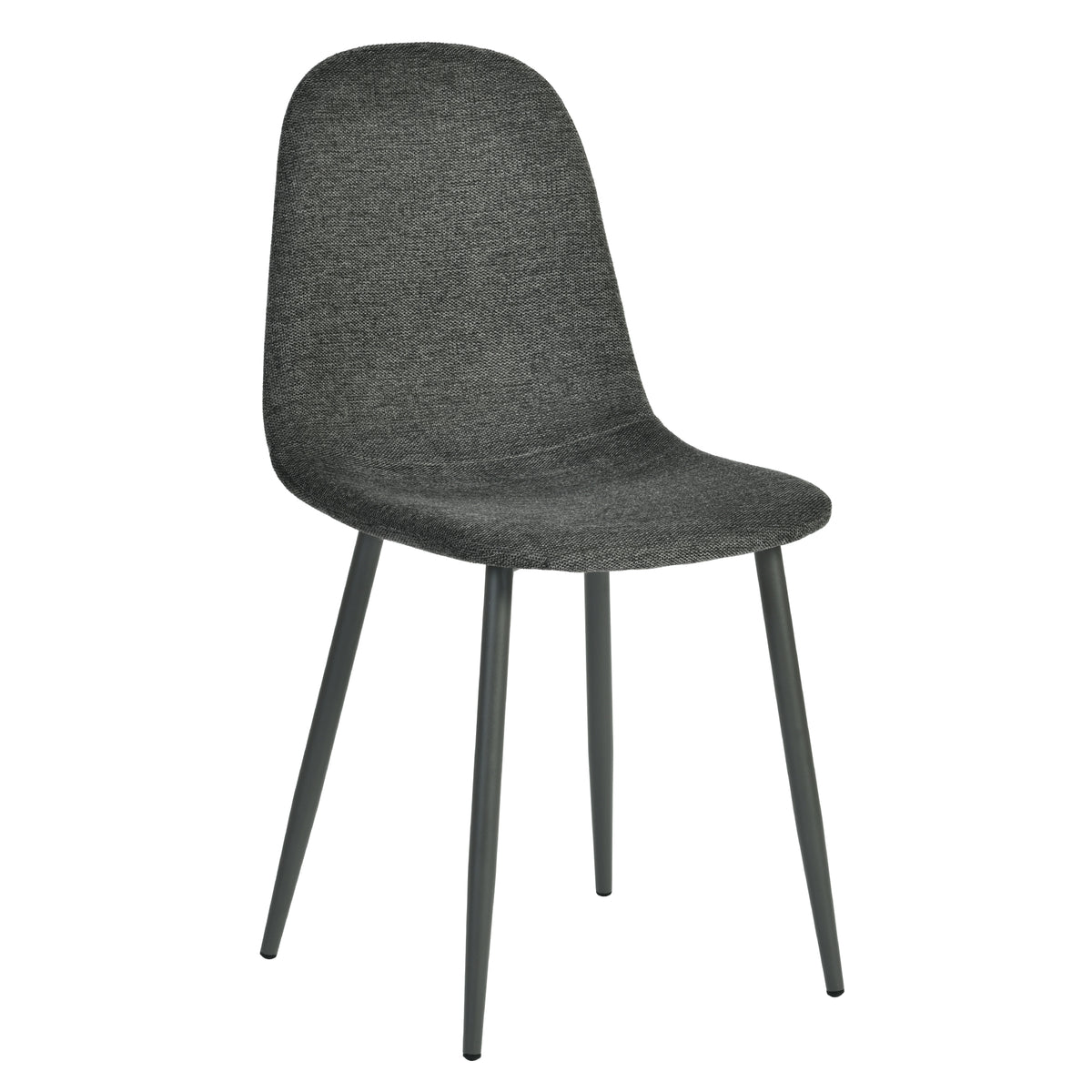 Charlton - Ensemble de 4 chaises de salle à manger scandinaves en tissu gris doux