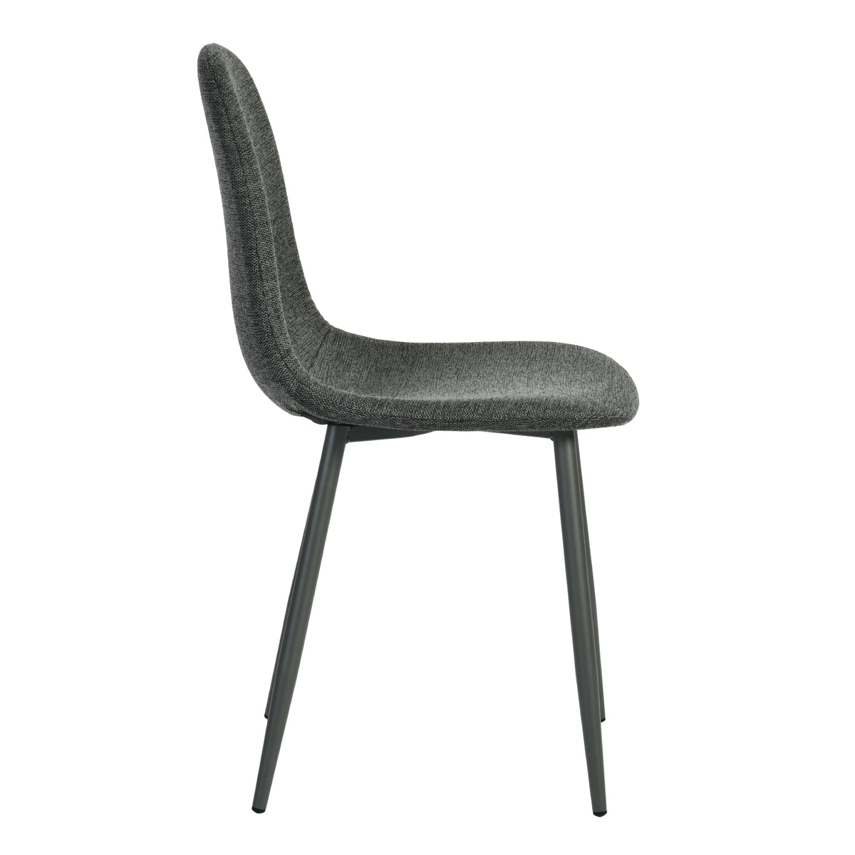 Charlton - Ensemble de 4 chaises de salle à manger scandinaves en tissu gris doux
