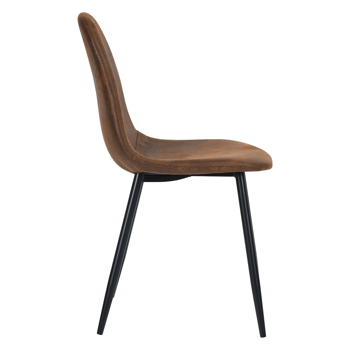 Charlton - Ensemble de 4 chaises de salle à manger industrielles en suédine brune