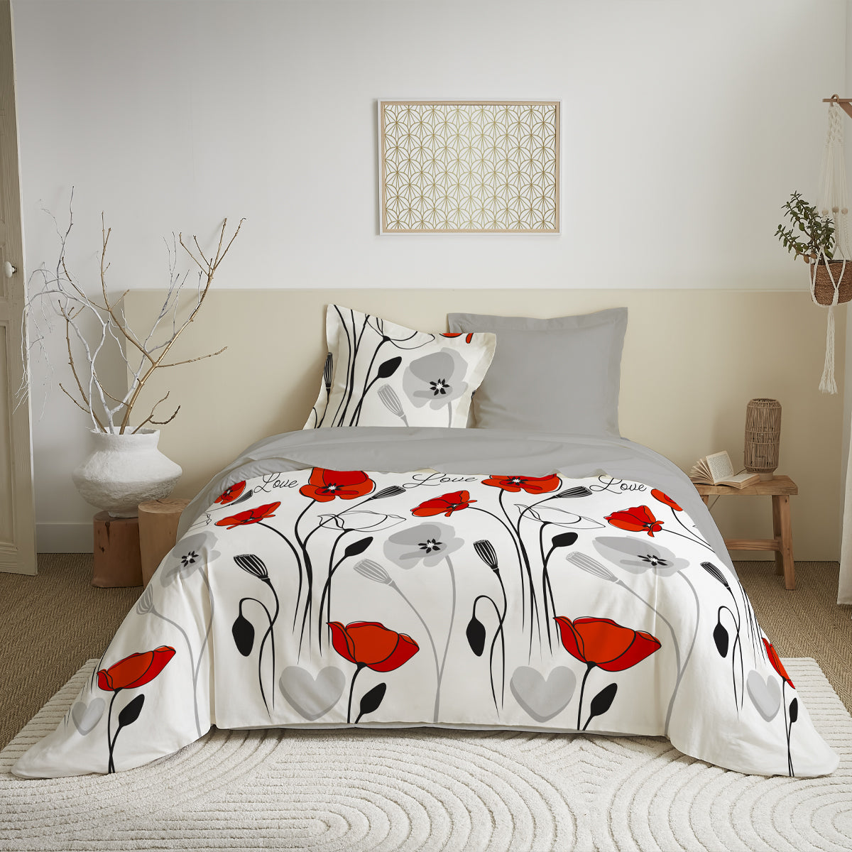 Parure de couette réversible pour lit 240 x 220 cm 13 modèles au choix