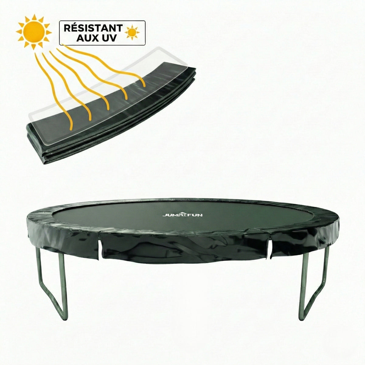Coussin en Polyethylene pour Trampoline 12FT - 366cm - Noir