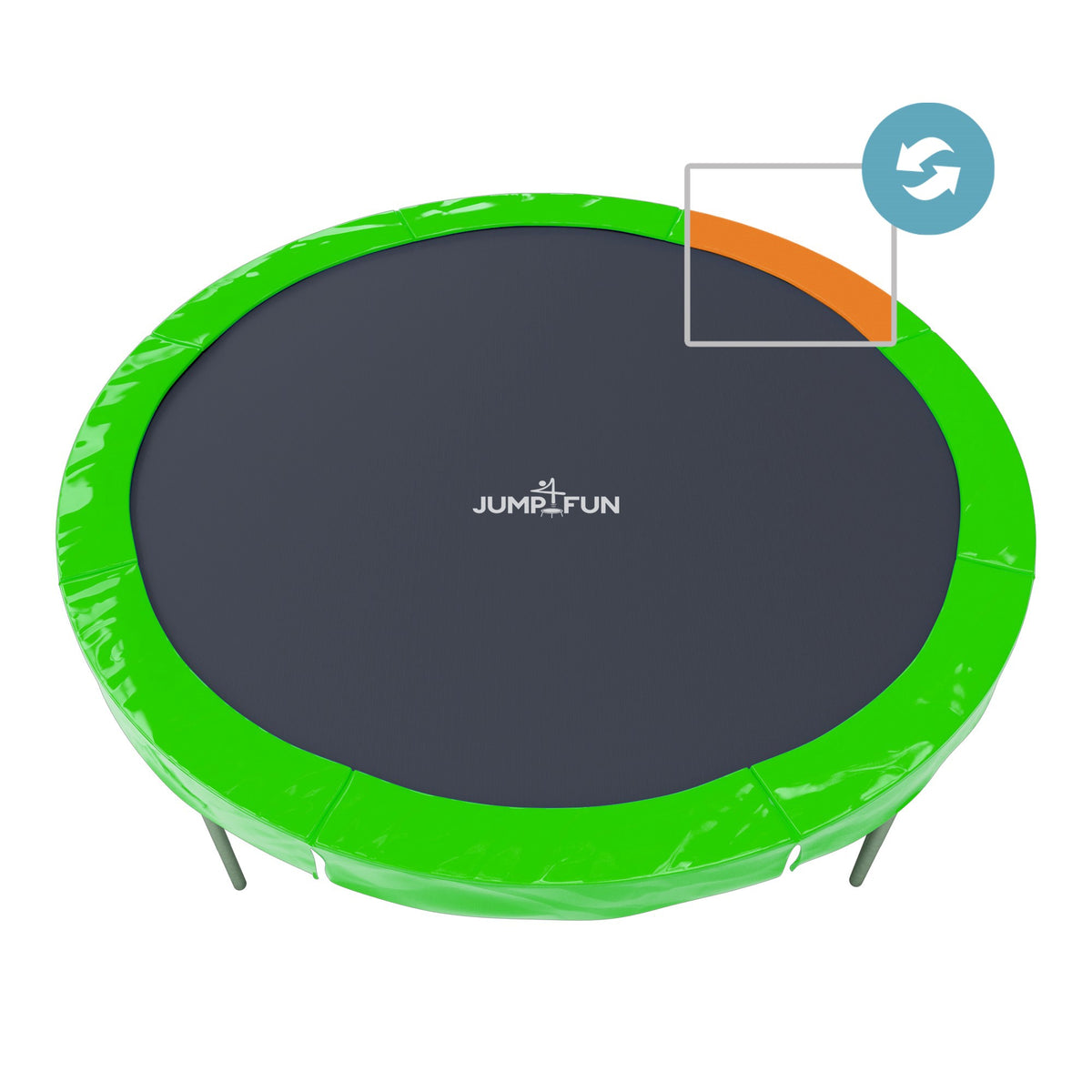Coussin Reversible Vert pomme-Orange pour Trampoline 6FT-185cm