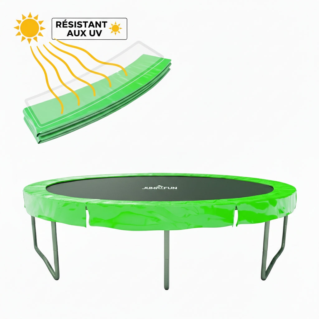 Coussin Reversible Vert pomme-Orange pour Trampoline 6FT-185cm