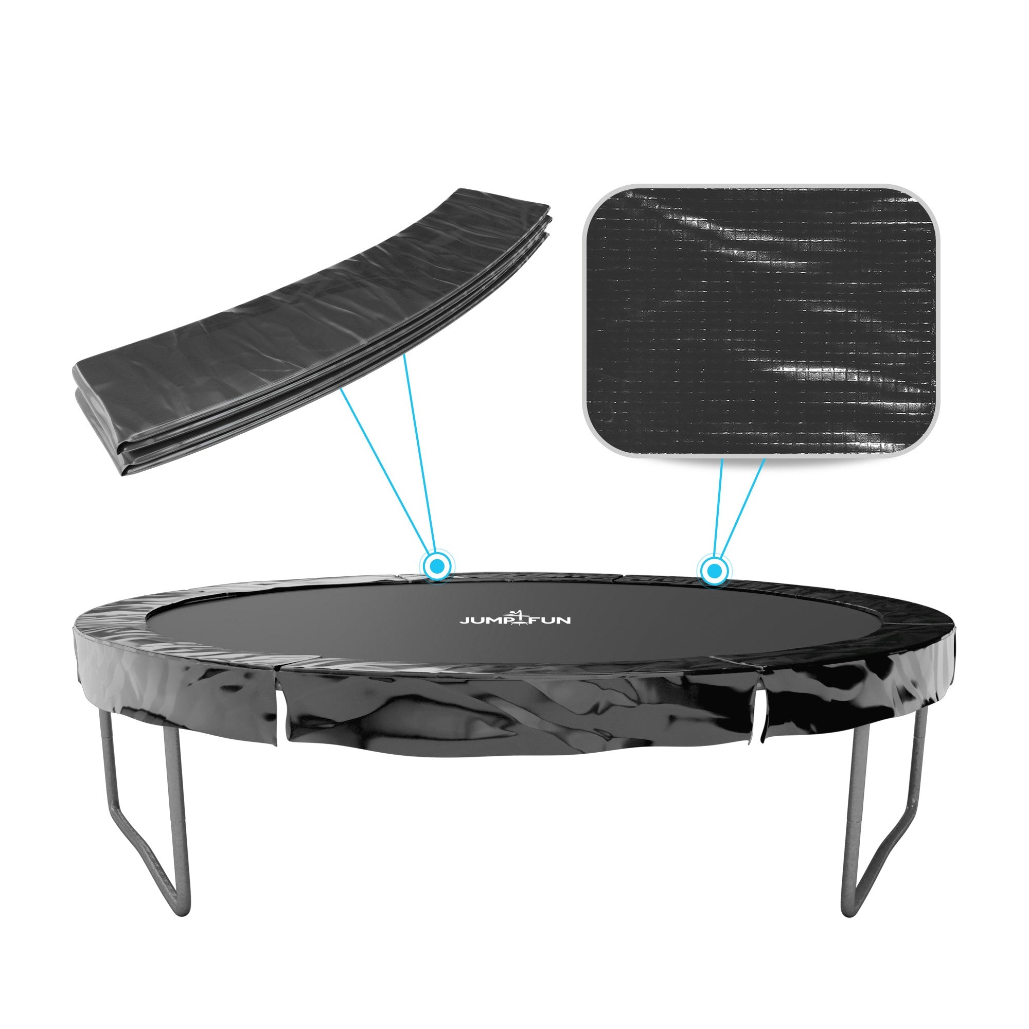 Coussin en Polyethylene pour Trampoline 8FT - 244cm - Noir