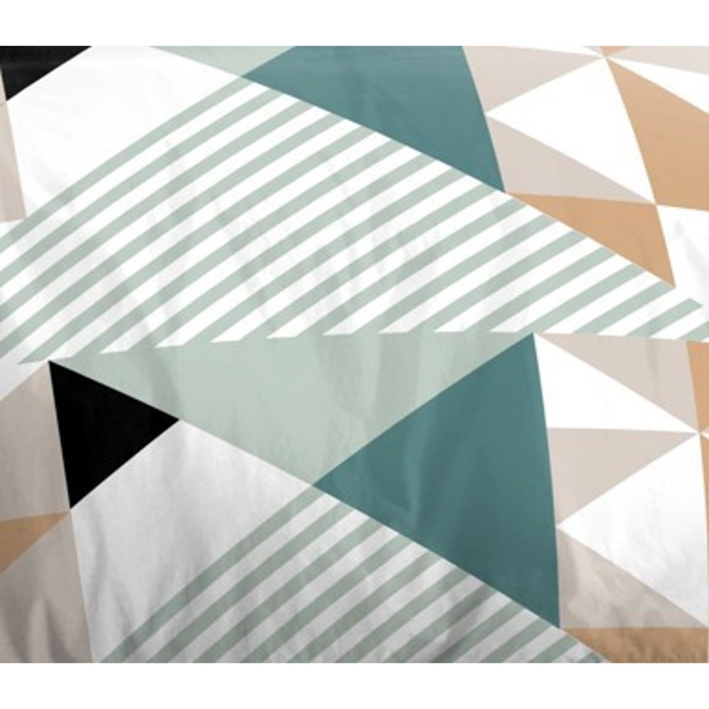 Parure de couette 3 pièces "Louna" 240 x 220 cm Geo Turquoise