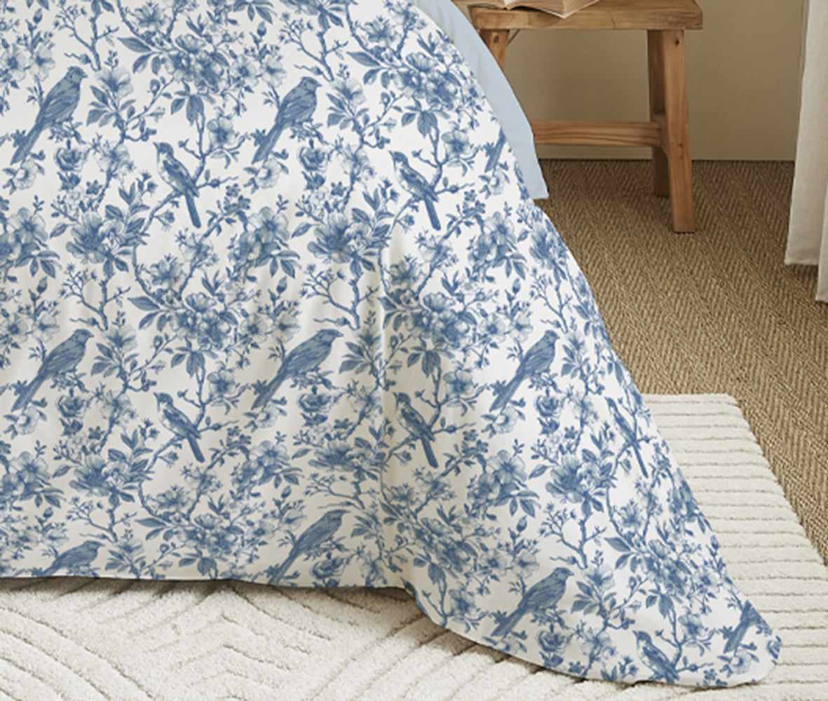 Pack 6 pièces Housse de couette Imprimé 220 x 240 cm - Drap housse 140 x 190 cm - 100% Coton 57 Fils
