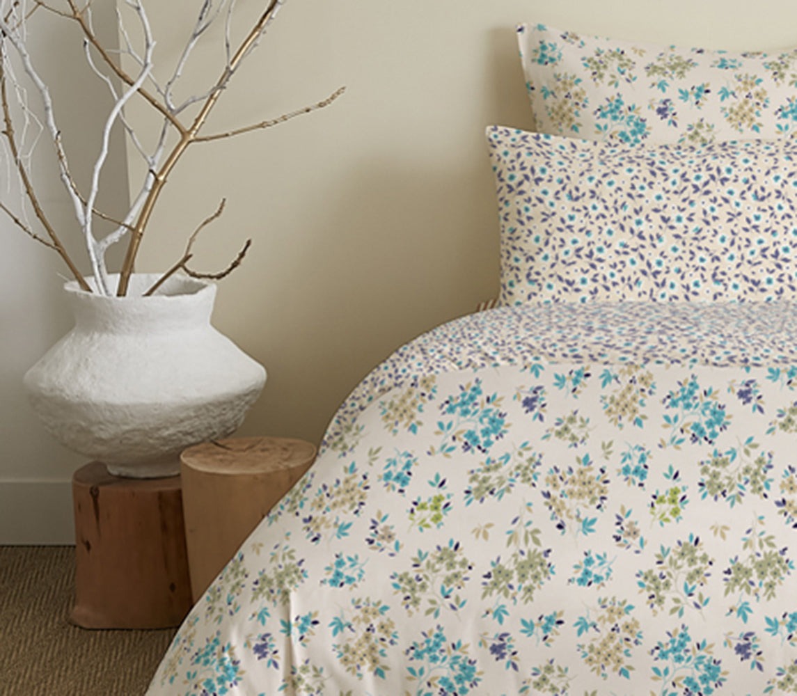 Pack 6 pièces Housse de couette Imprimé 240 x 260 cm - Drap housse 180 x 200 cm - 100% Coton 57 Fils