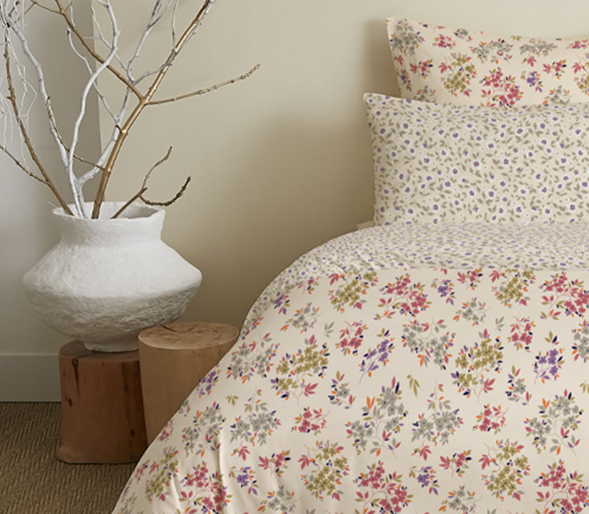 Pack 6 pièces Housse de couette Imprimé 220 x 240 cm - Drap housse 140 x 190 cm - 100% Coton 57 Fils