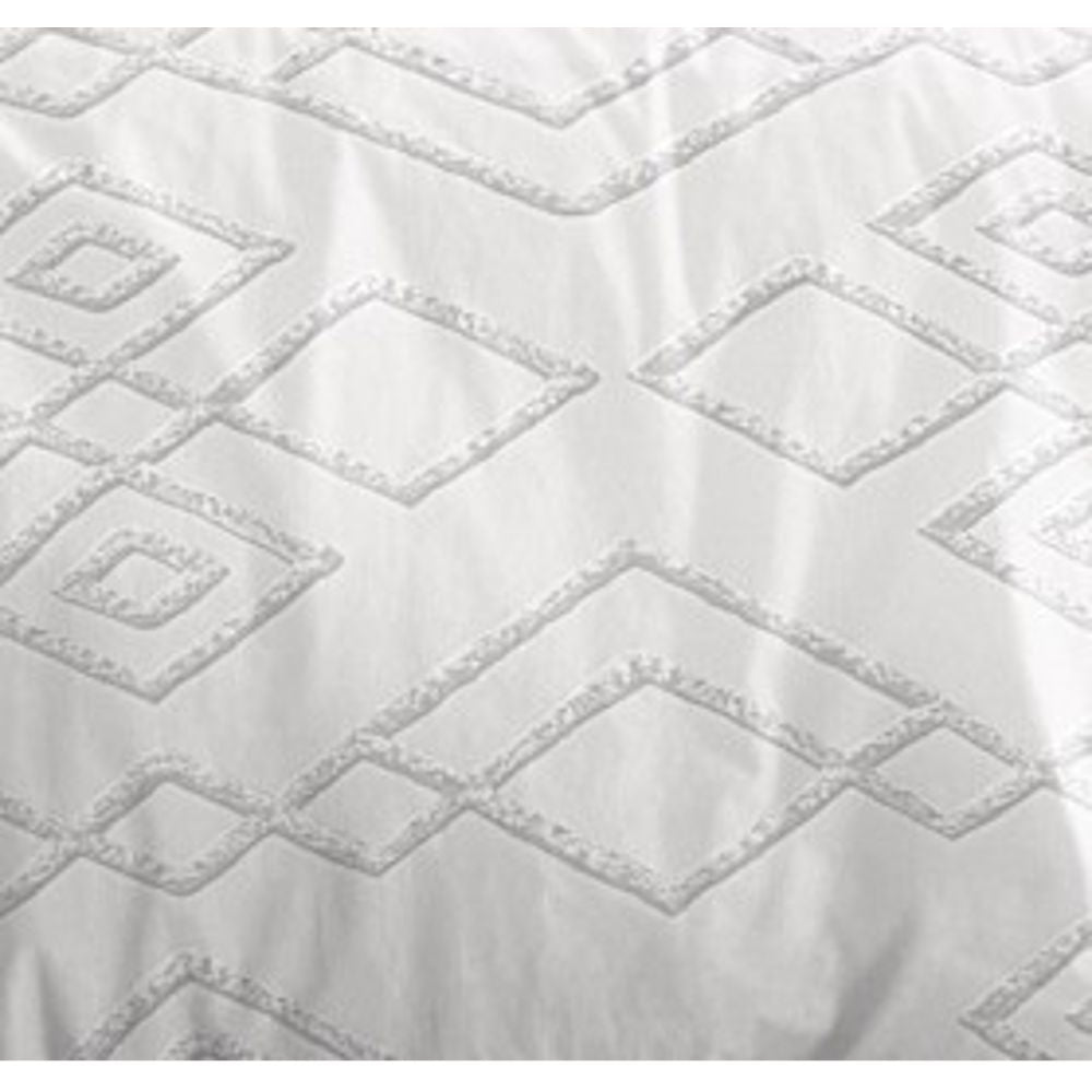 Parure de draps  4 pièces "Louna" drap housse 160 Losange Gris
