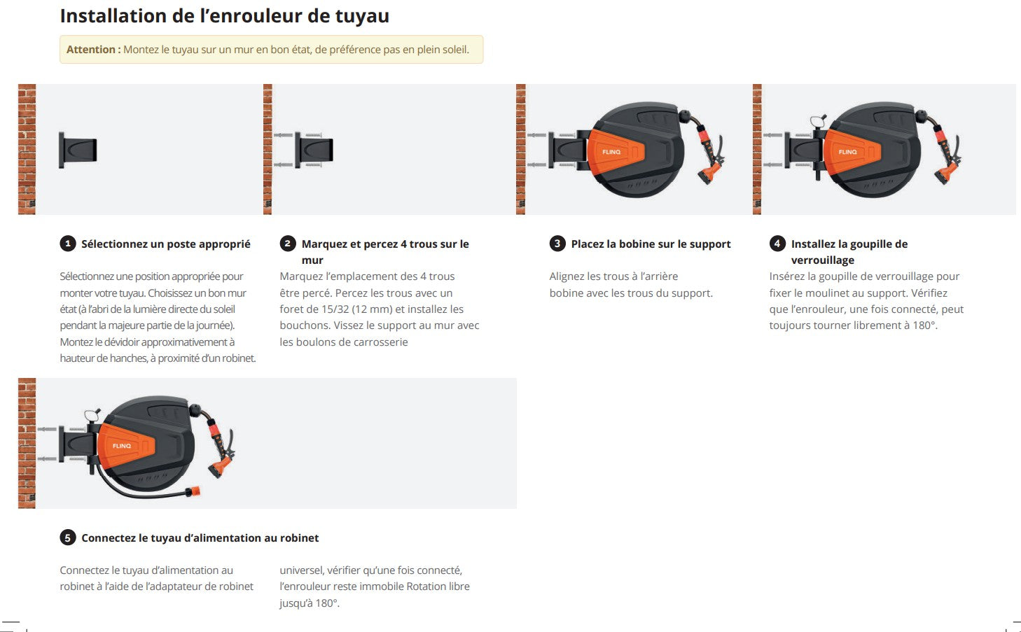 Enrouleur et tuyau d'arrosage 20 m avec tête d'arrosage 9 réglages de pulvérisation