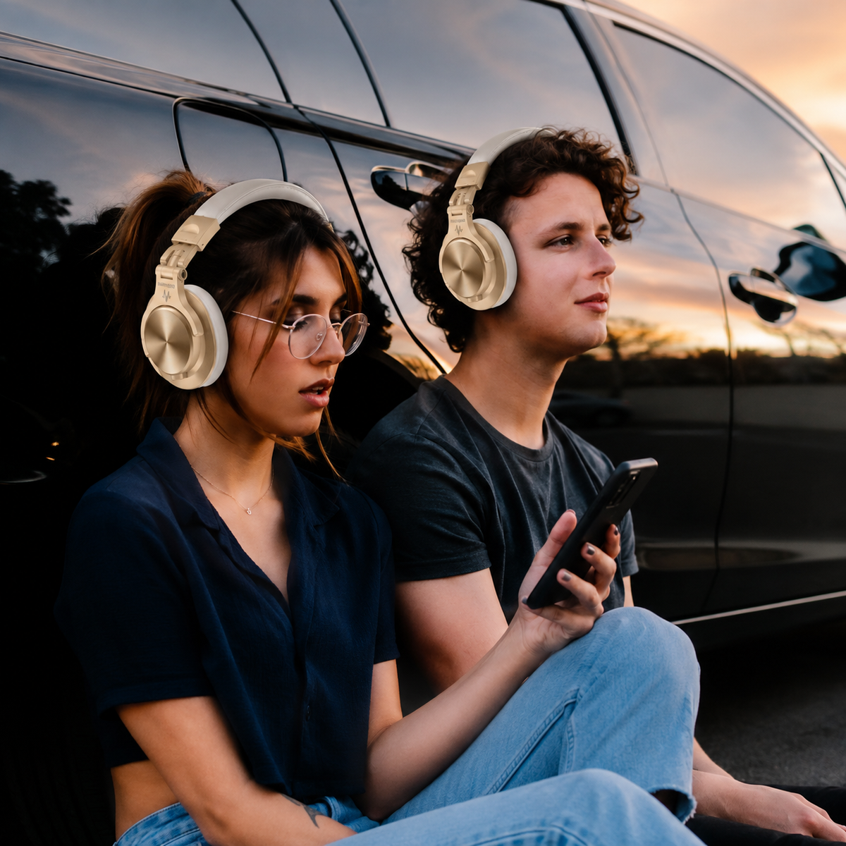 Casque Bluetooth H6 – Son haute fidélité & 72 h d'autonomie - doré