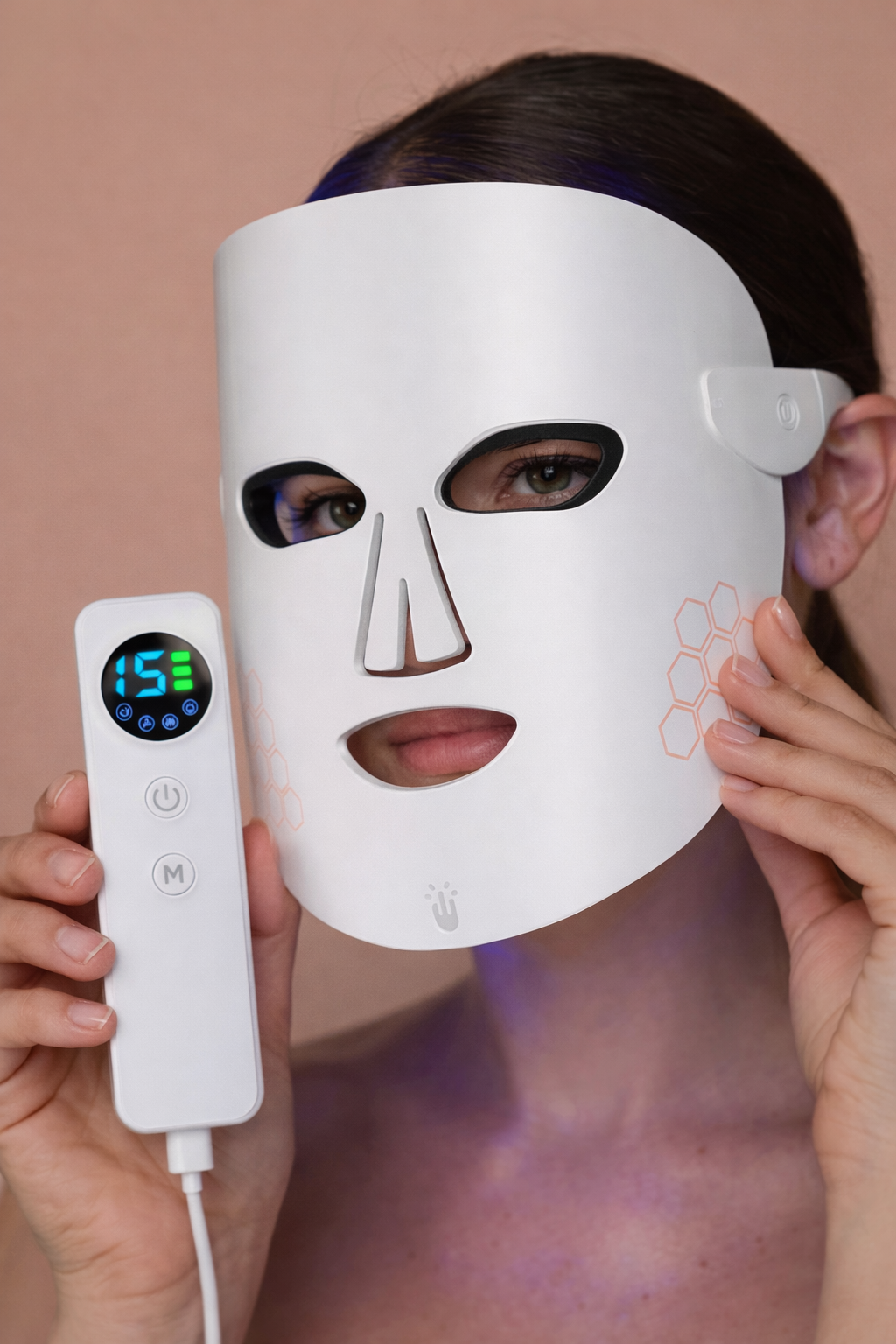 Masque LED visage 4 couleurs avec télécommande