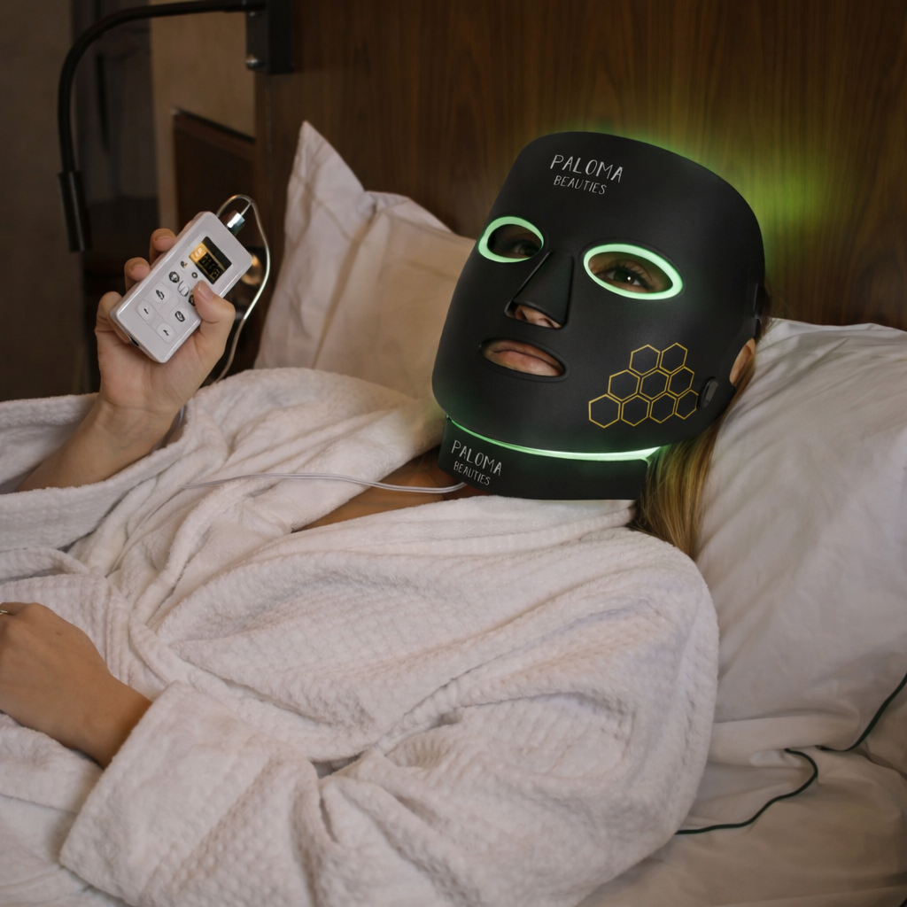 Masque LED anti-âge haute performance visage et cou - noir