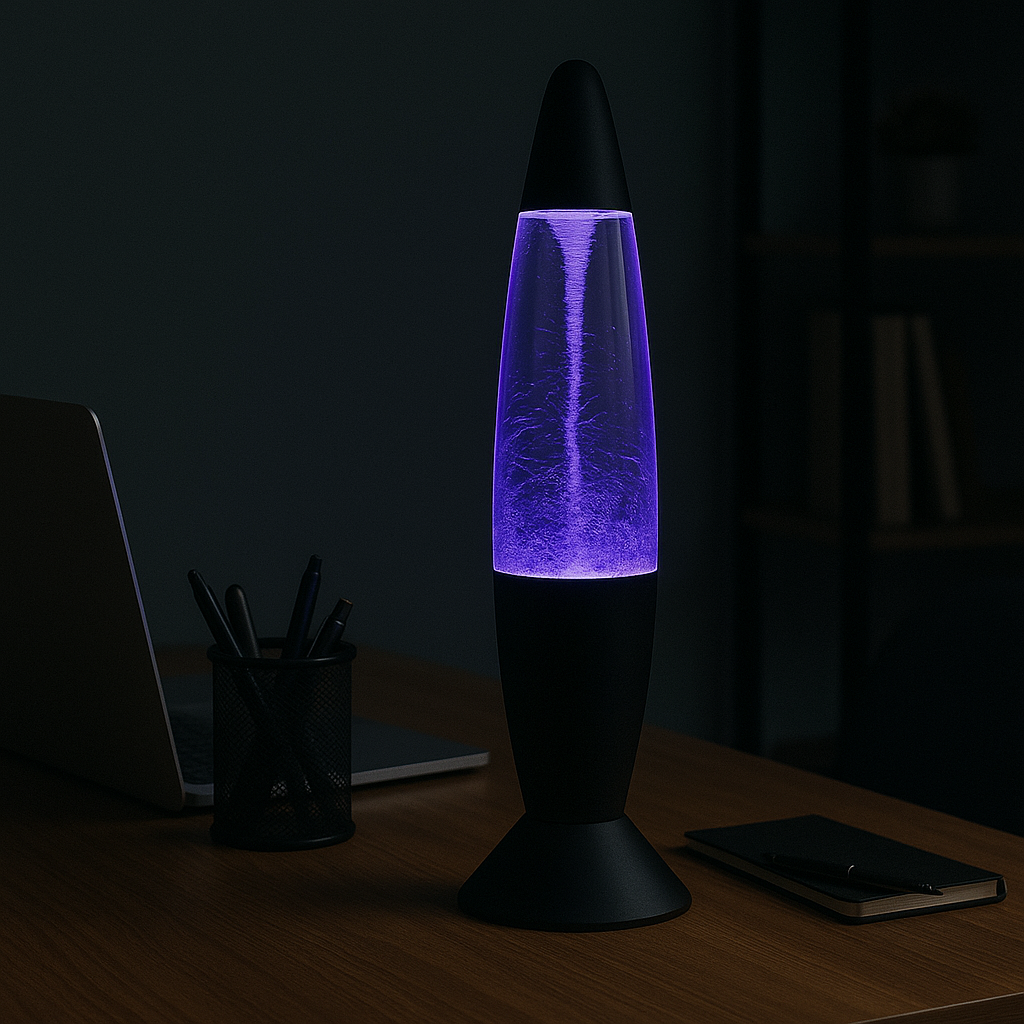 Lampe LED Tornade 34cm – Effet Lave et Tourbillon, Couleurs Changeantes, Alimentation USB,
