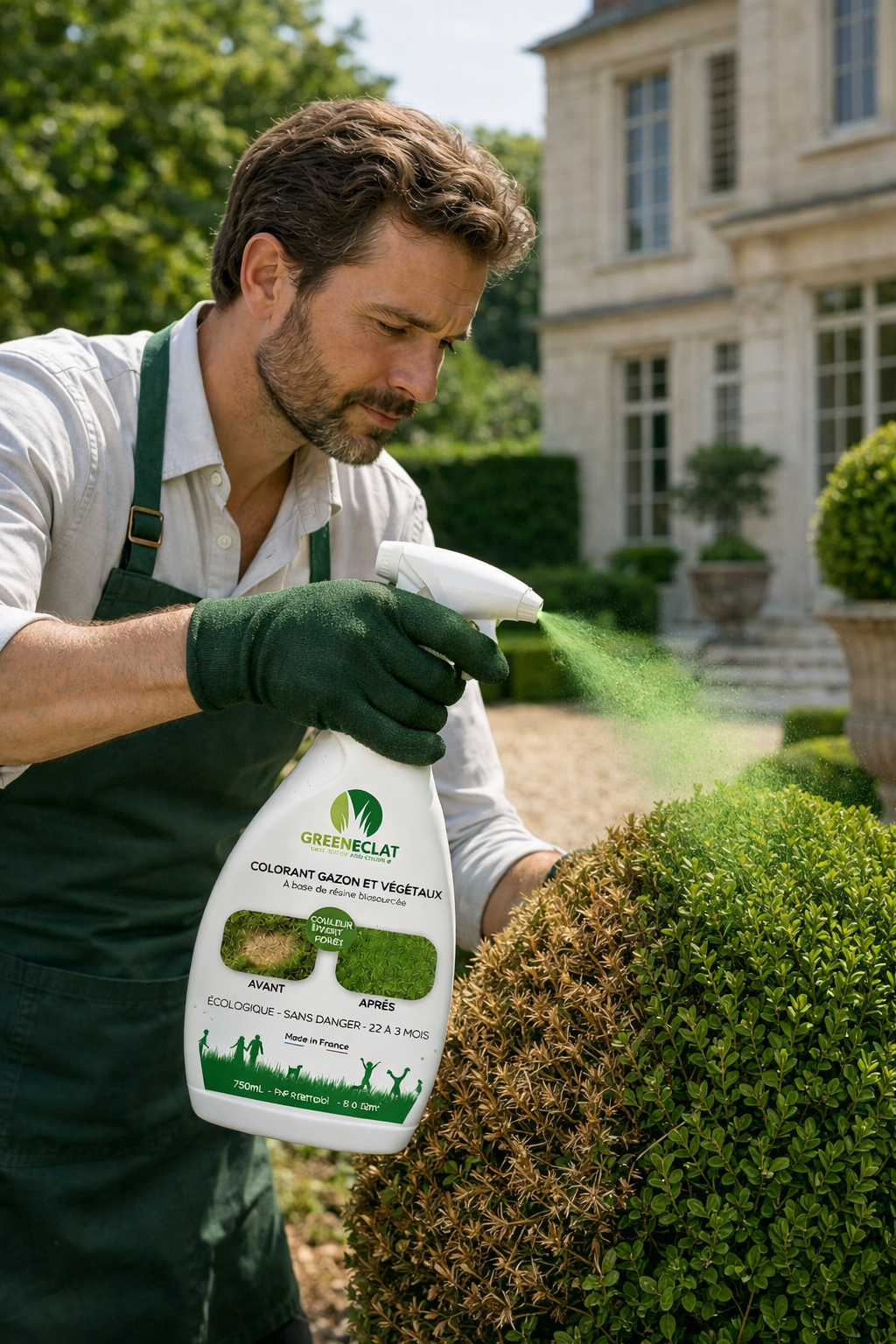Colorant naturel gazon et buis vert prairie - résultat immédiat - 750ml + 2 recharges