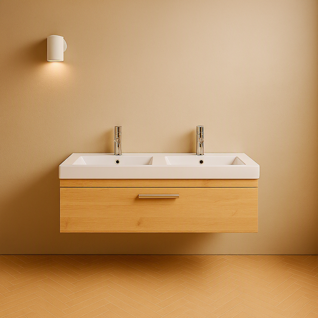 Meuble double vasque Rubite 1 tiroir  120 cm