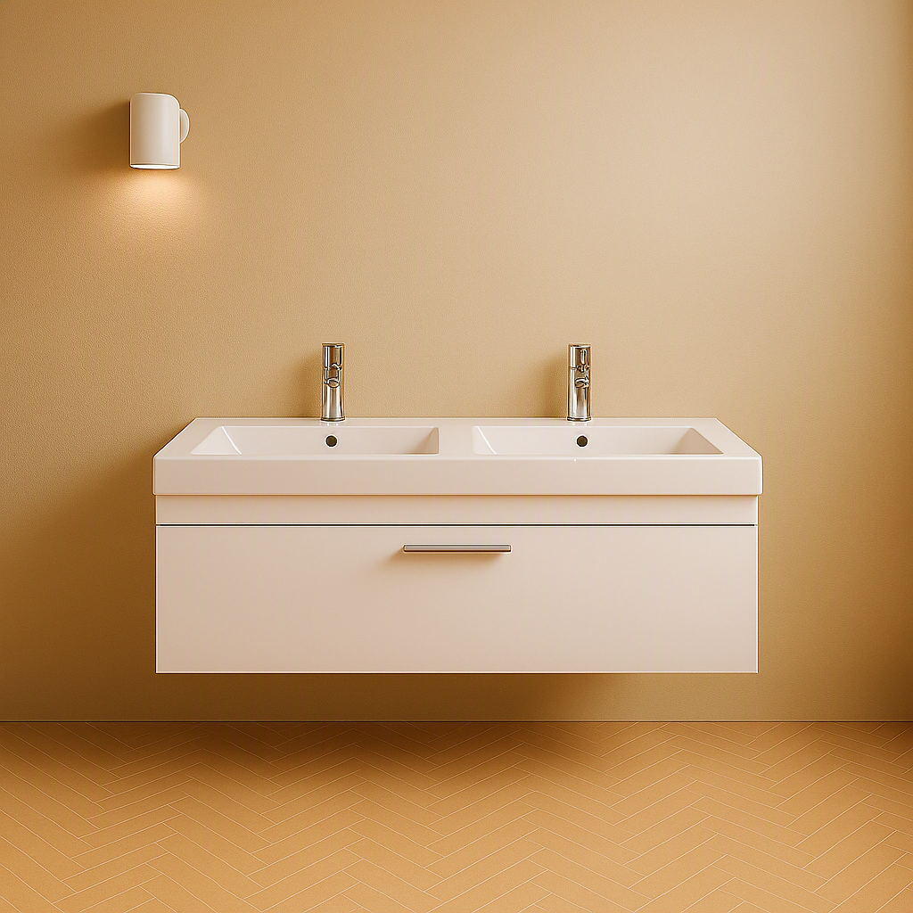 Meuble double vasque Rubite 1 tiroir  120 cm