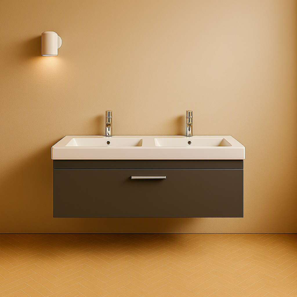 Meuble double vasque Rubite 1 tiroir  120 cm