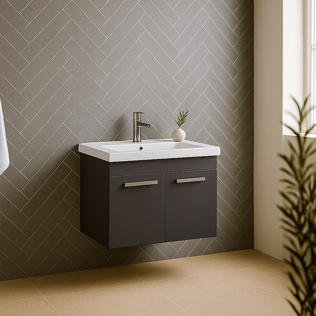 Meuble simple vasque Rubite 2 portes 100 cm