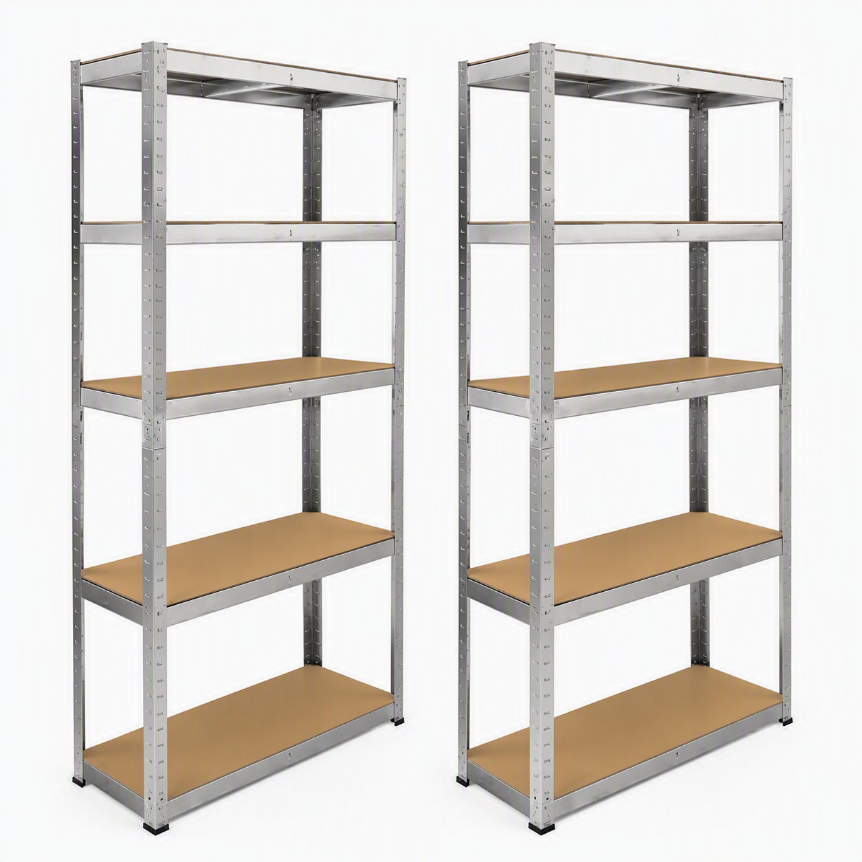 Pack de 2 étagères Galwix - 180 x 90 x 30 cm - 5 tablettes - 175 kg / tablette - galvanisé