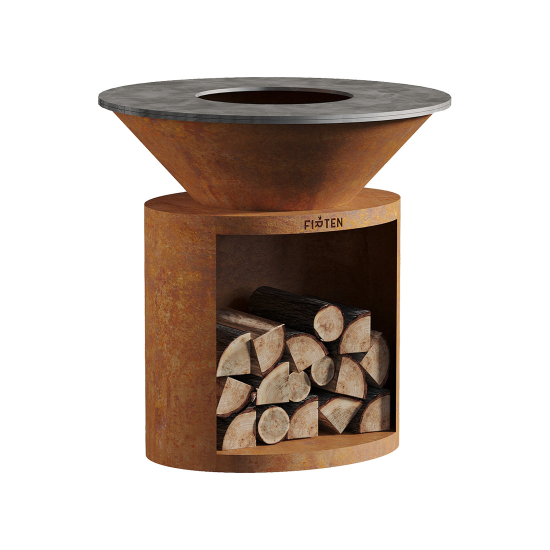 Brasero plancha Ellipse 100 corten plaque inox