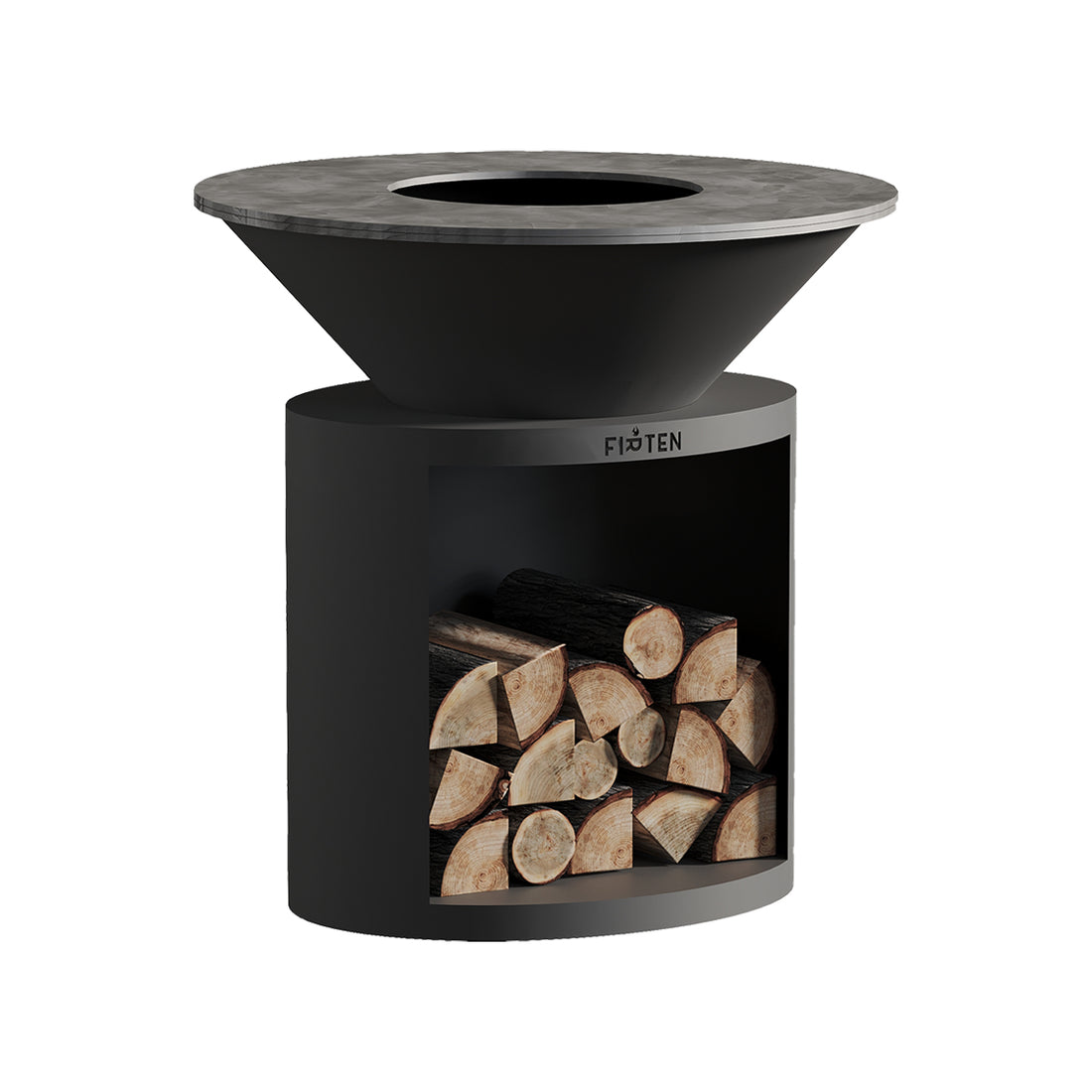 Brasero plancha Ellipse 100 thermolaqué noir plaque inox