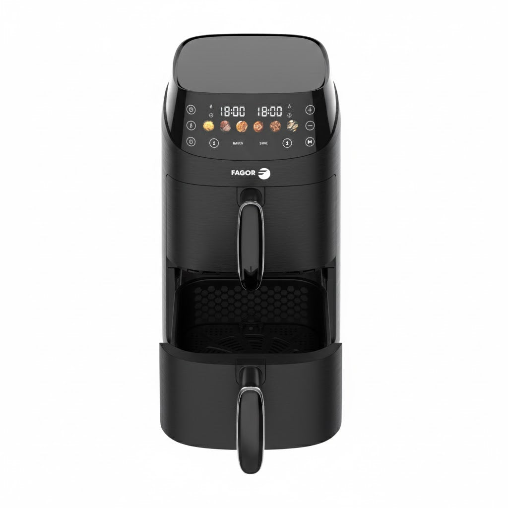 Friteuse à air chaud Air fryer double panier 5L 2000W Noir