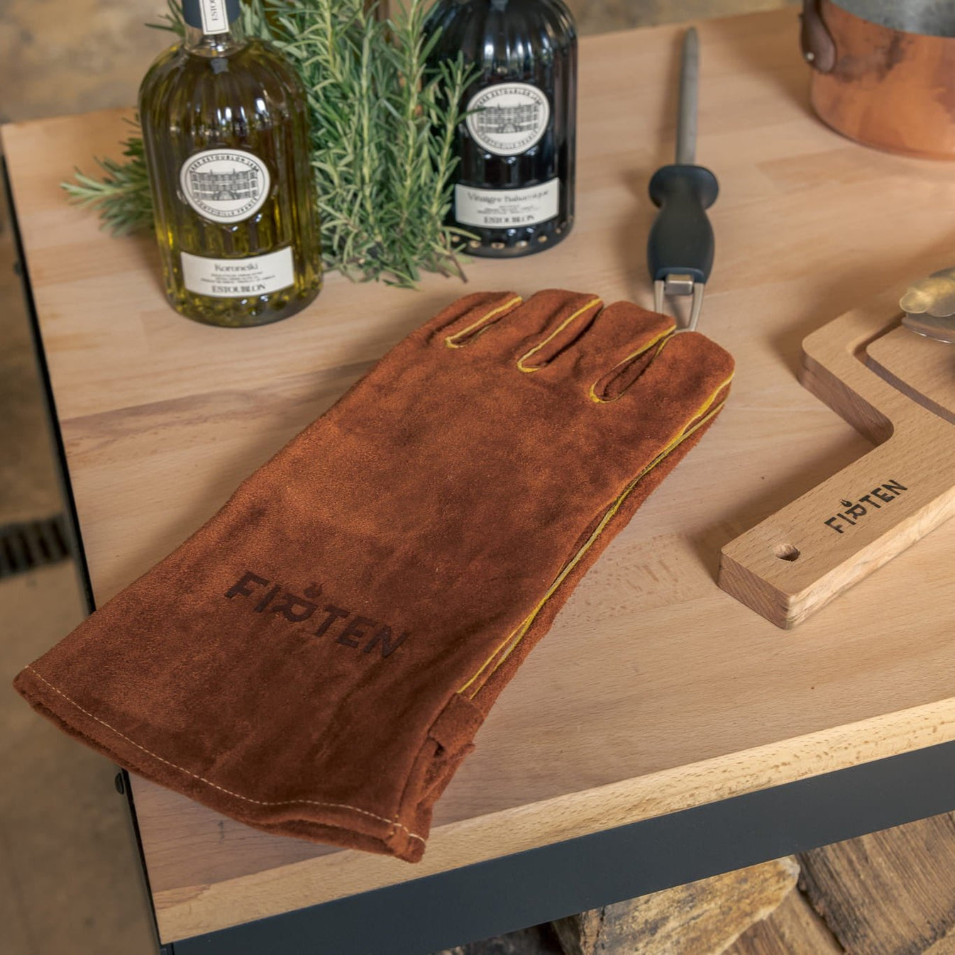 Gants en cuir pleine fleur résistante à la chaleur