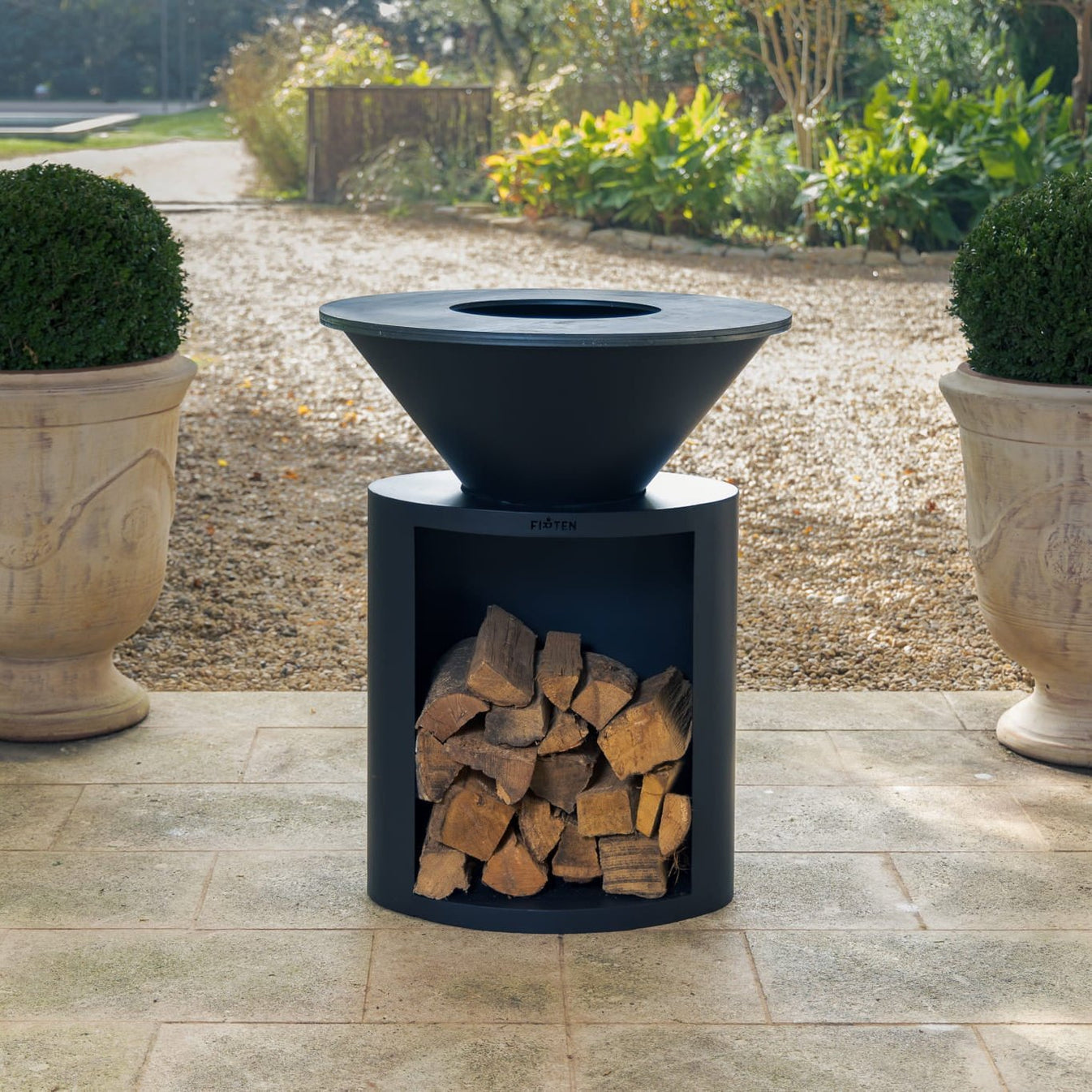 Brasero plancha Ellipse 80 thermolaqué noir plaque inox