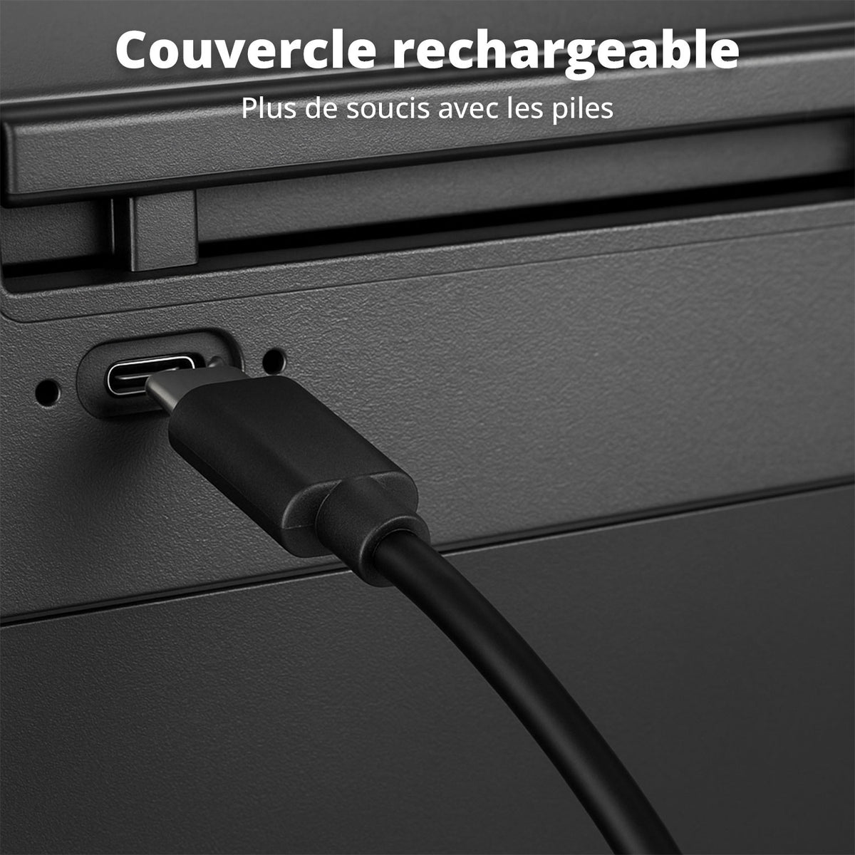 Poubelle Mira avec couvercle à fermeture douce et voyant d'état LED 50 litres Noire