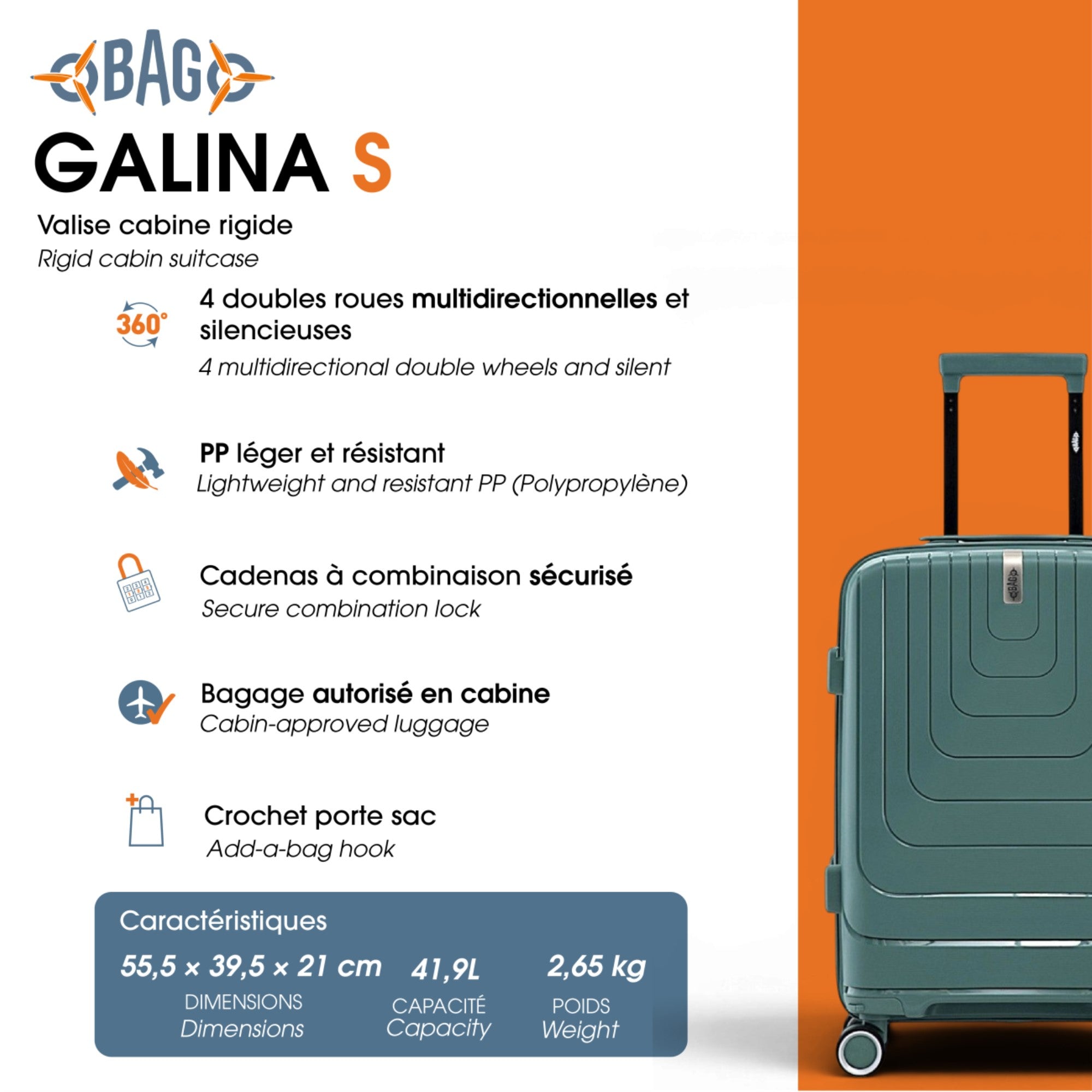 Valise cabine Galina