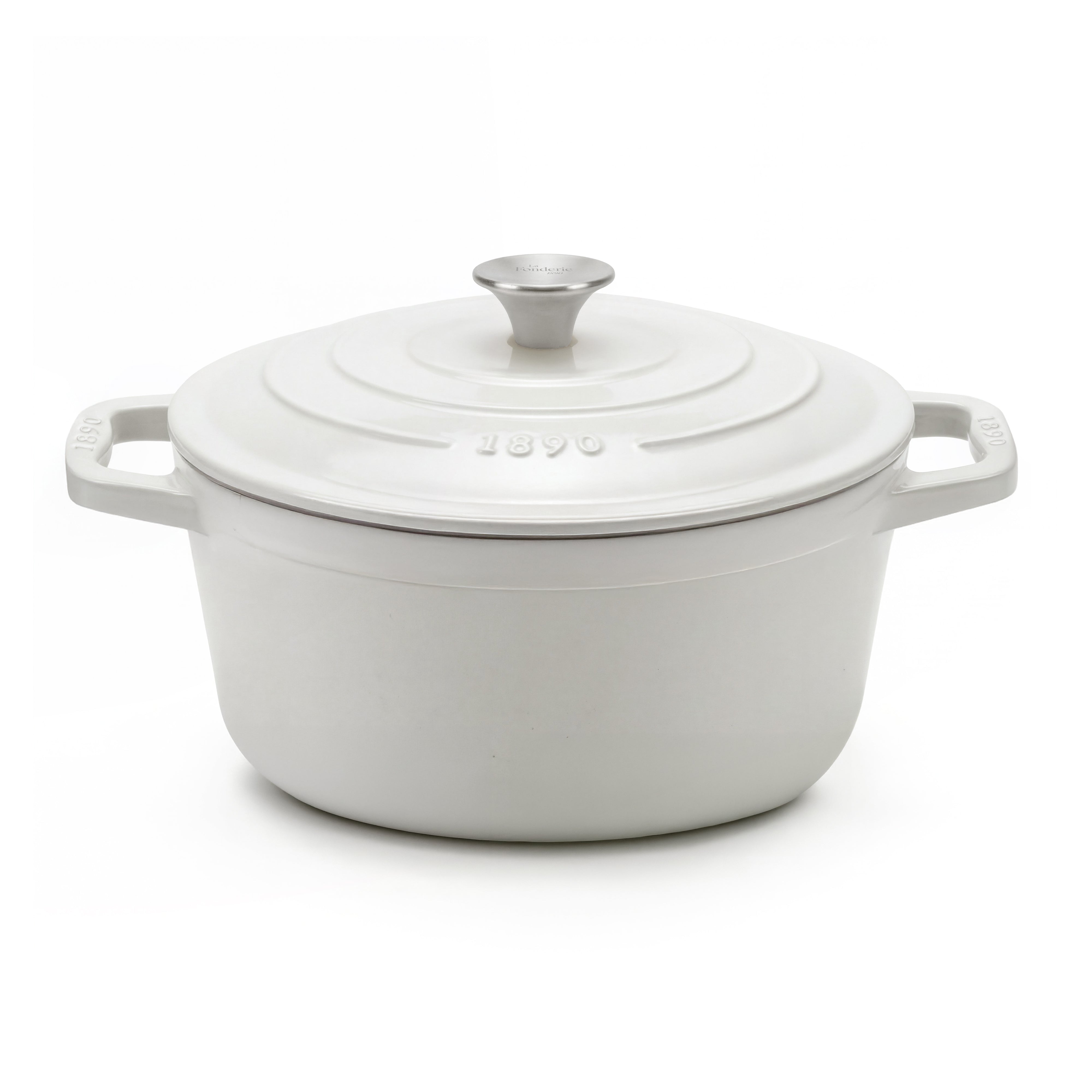 Cocotte en fonte ronde 22cm beige