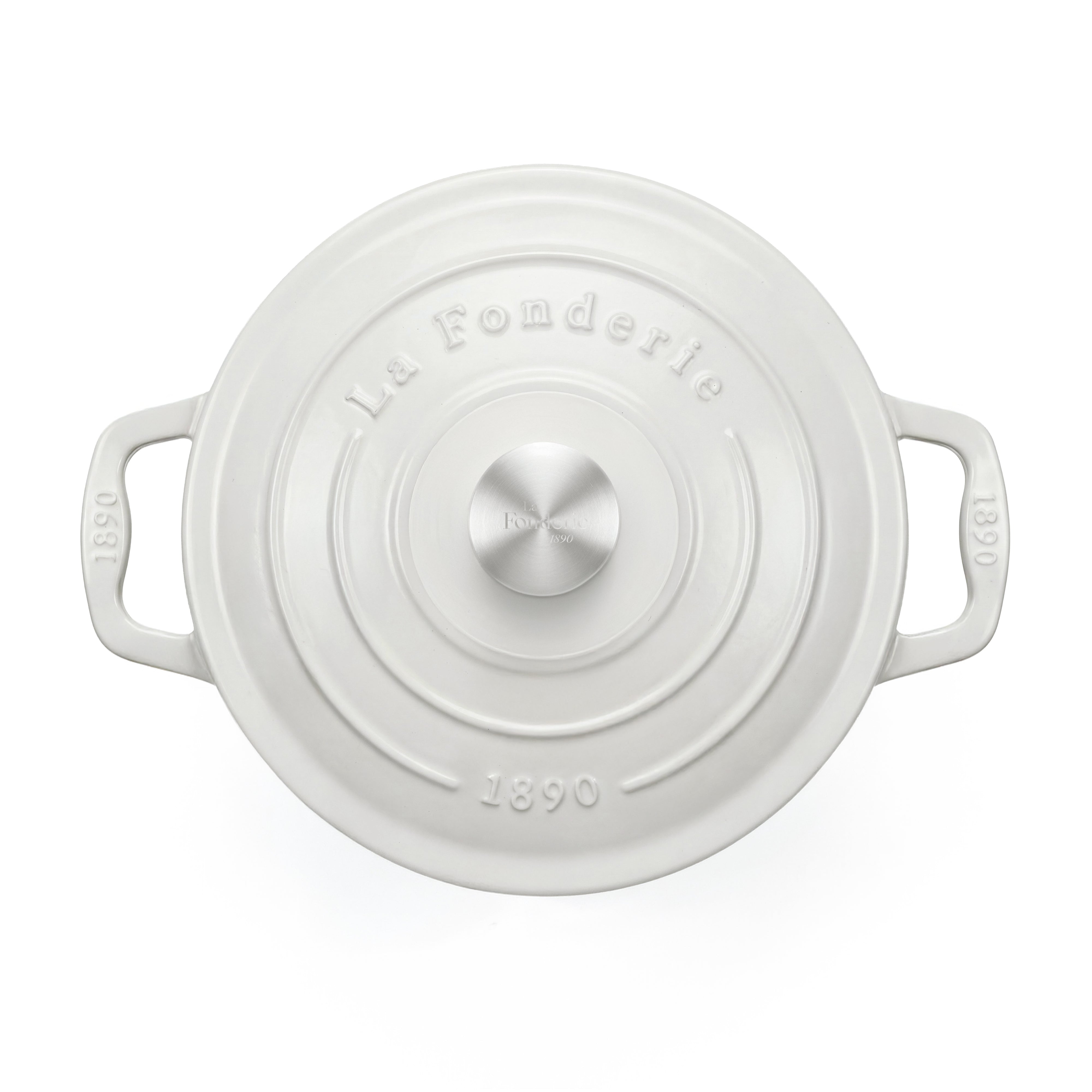 Cocotte en fonte ronde 22cm beige
