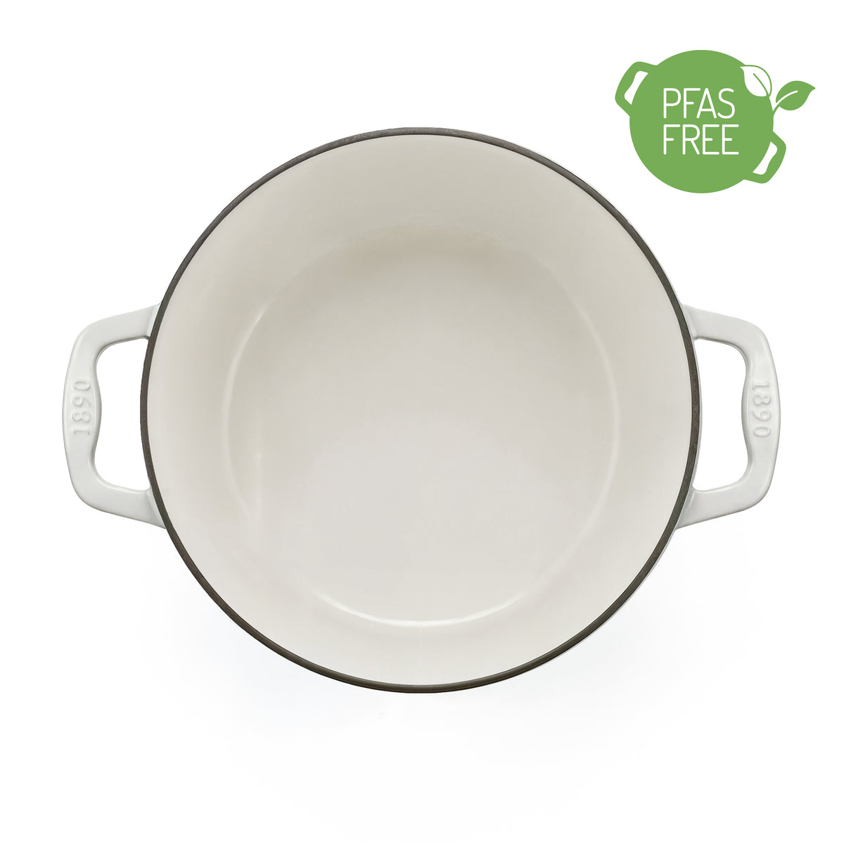 Cocotte en fonte ronde 22cm beige