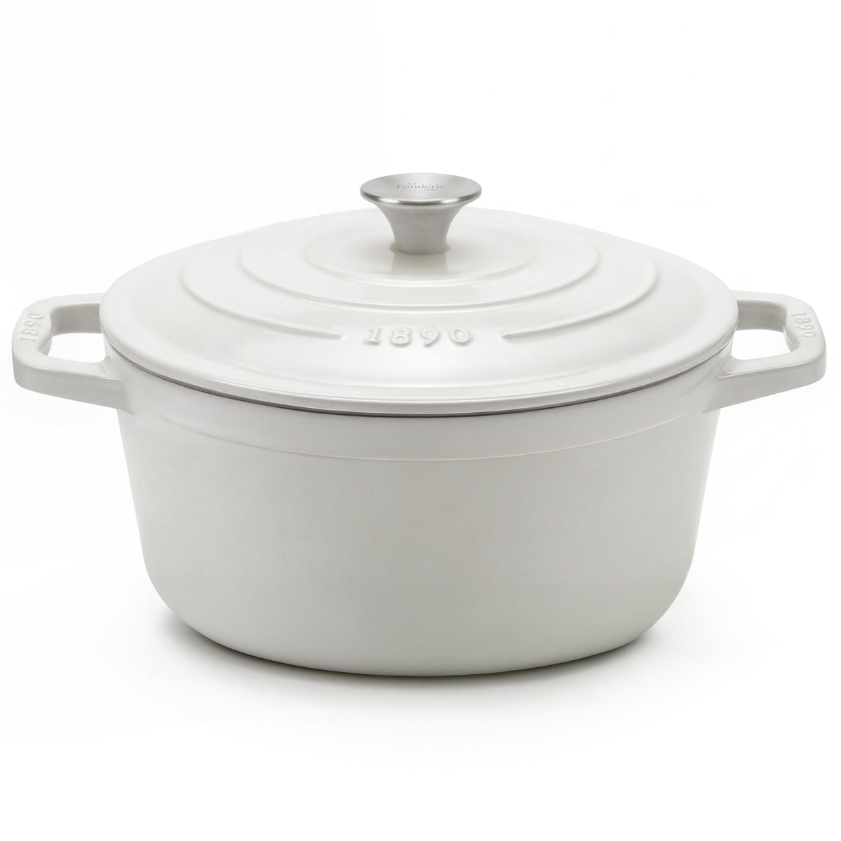 Cocotte en fonte ronde 25cm beige