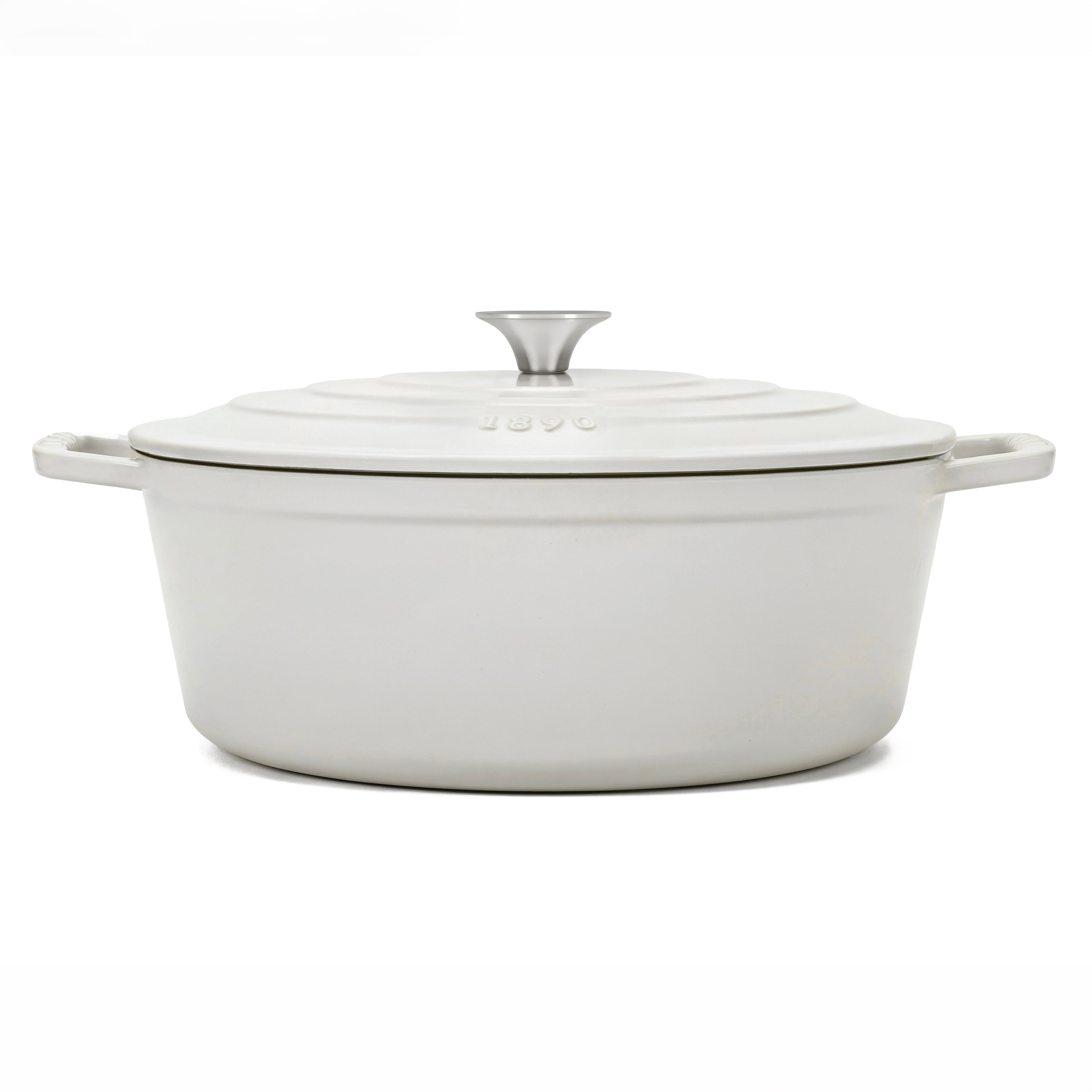 Cocotte ovale en fonte  36cm beige
