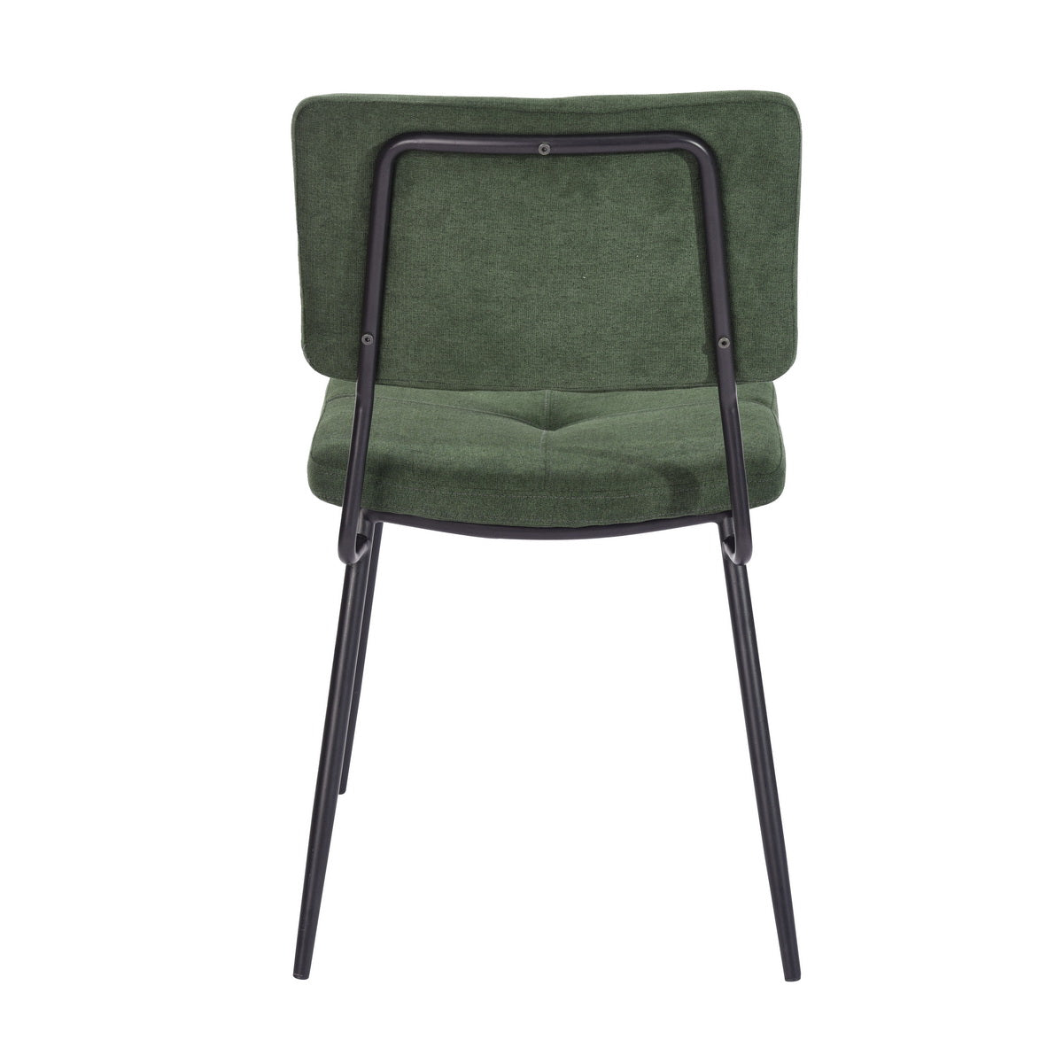 Karomi - Ensemble de 2 chaises de salle à manger industrielles en tissu vert