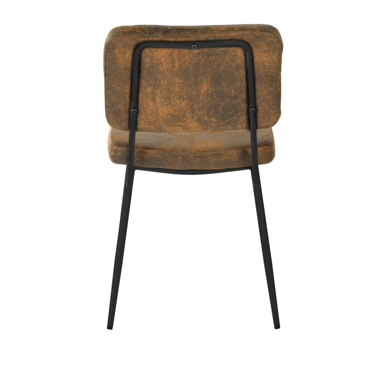 Karomi - Ensemble de 2 chaises de salle à manger industrielles en suédine brune