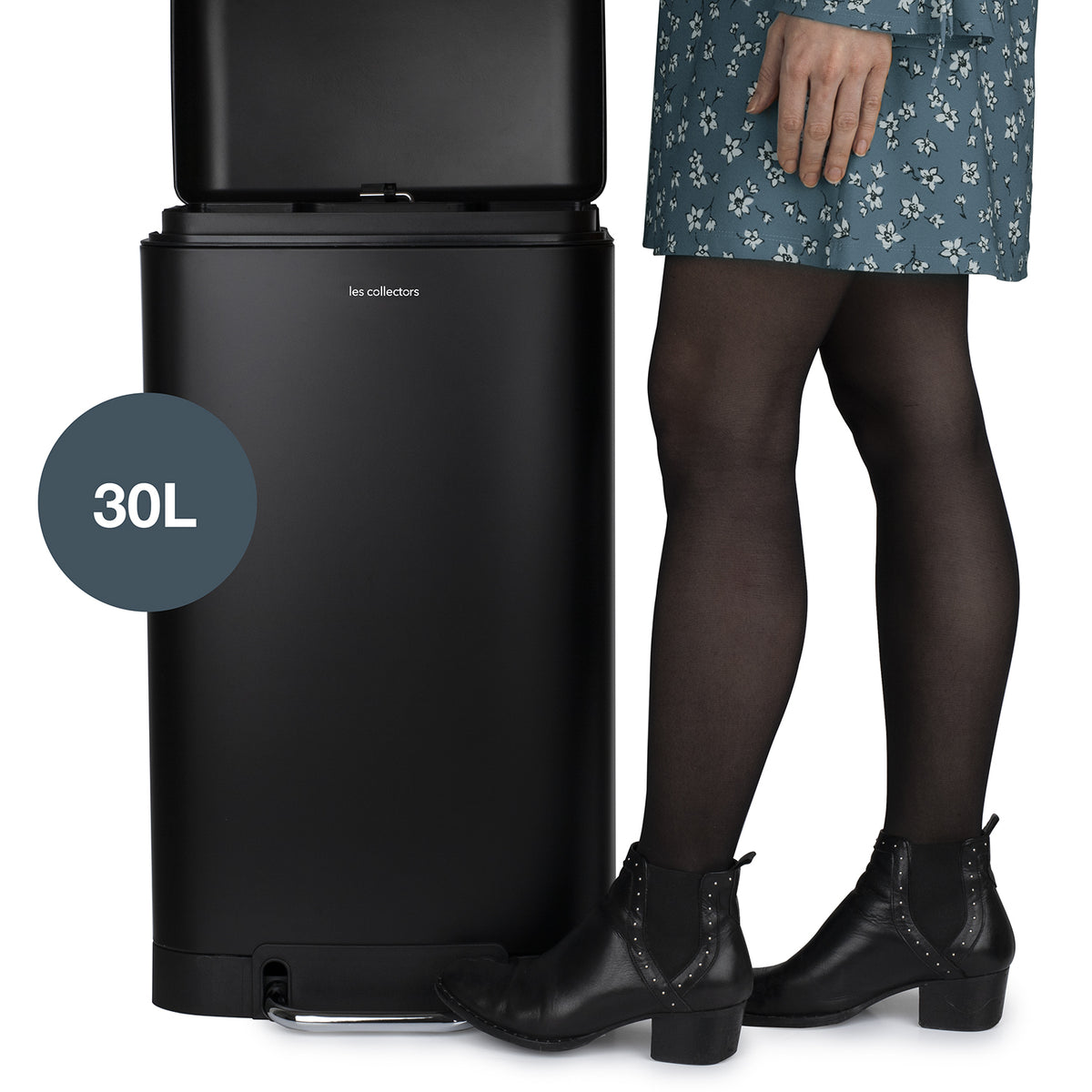 Poubelle pédale 30L - édition noir