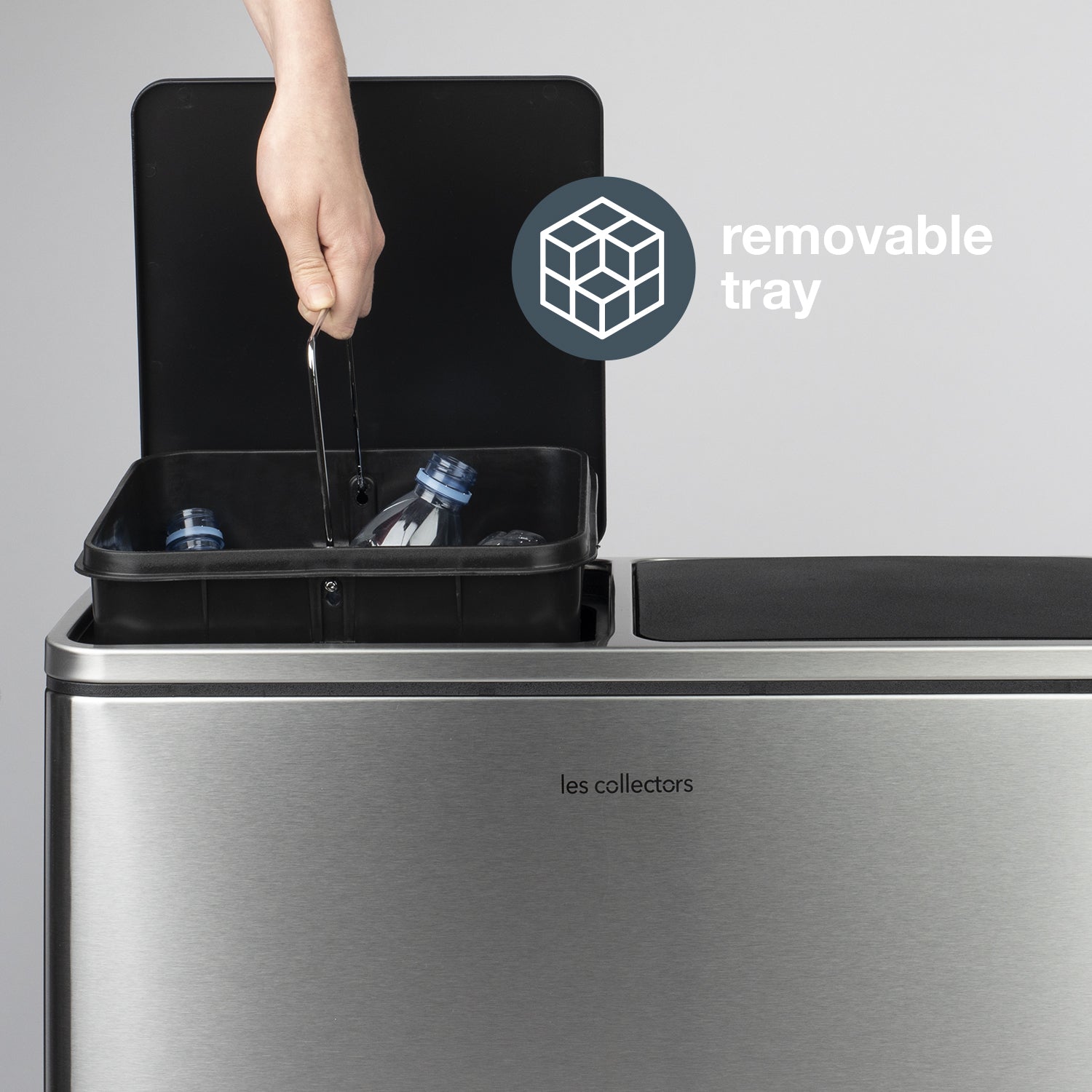 Poubelle de tri 3 x 18L - inox