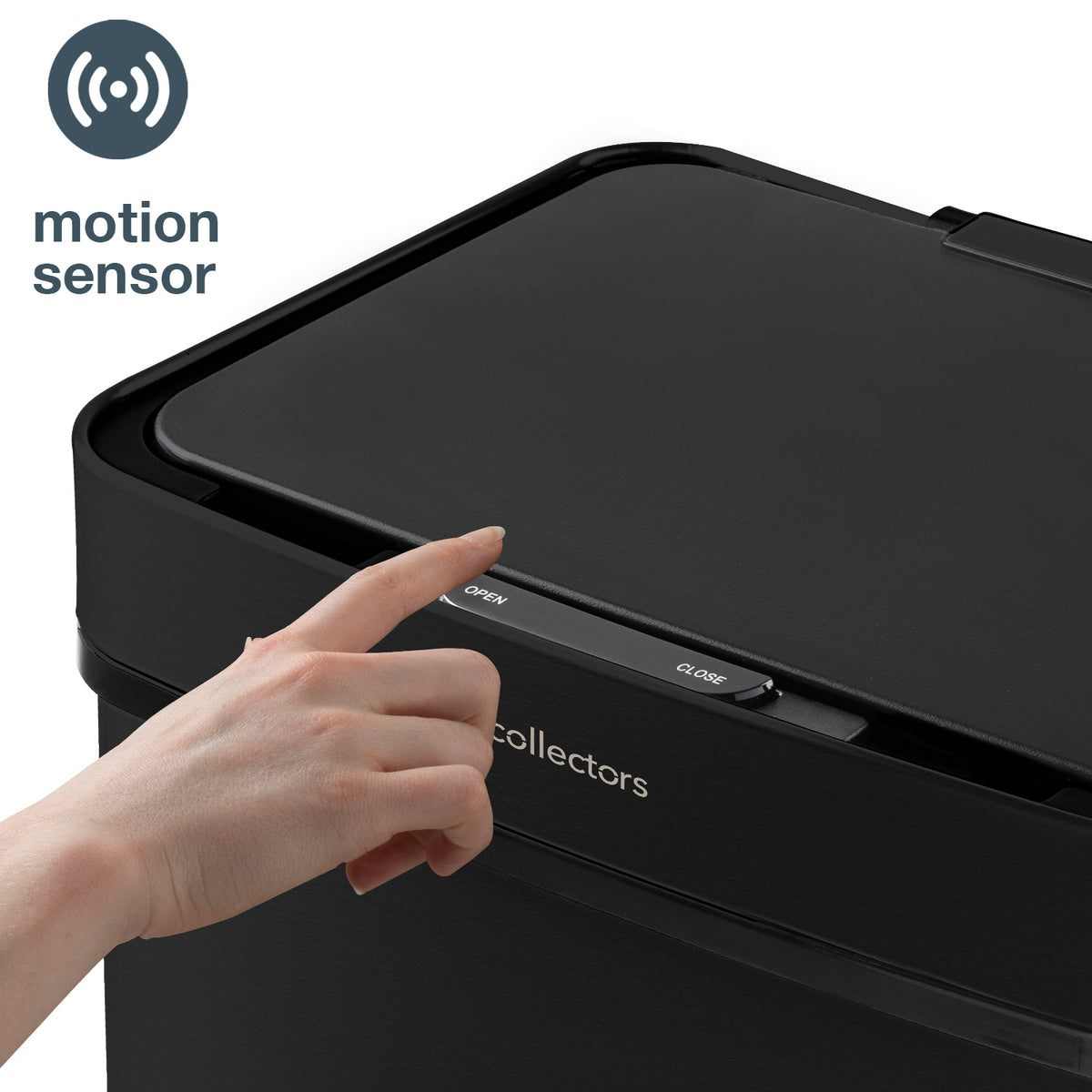 Poubelle de tri inox noir 69L