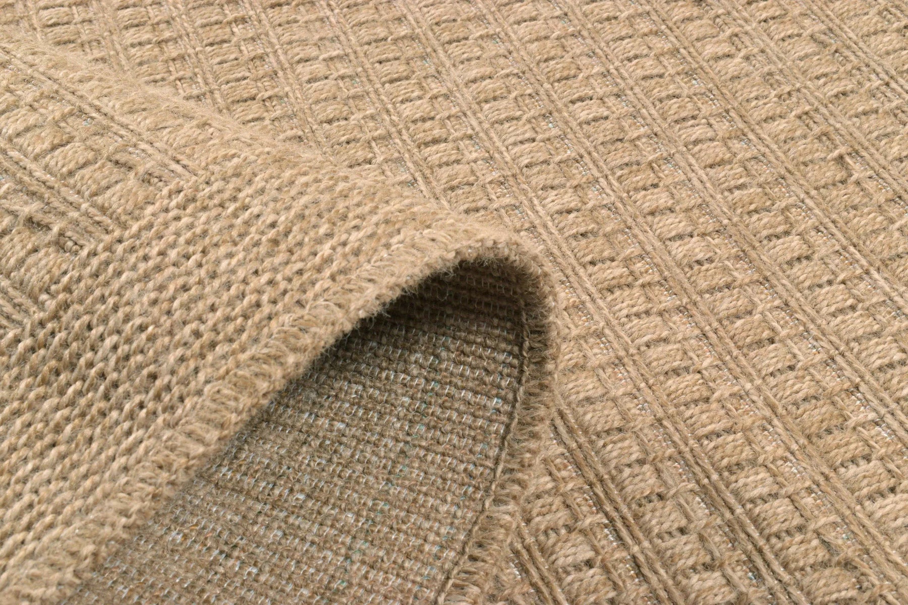 Tapis effet jute naturel uni beige rond - Nature