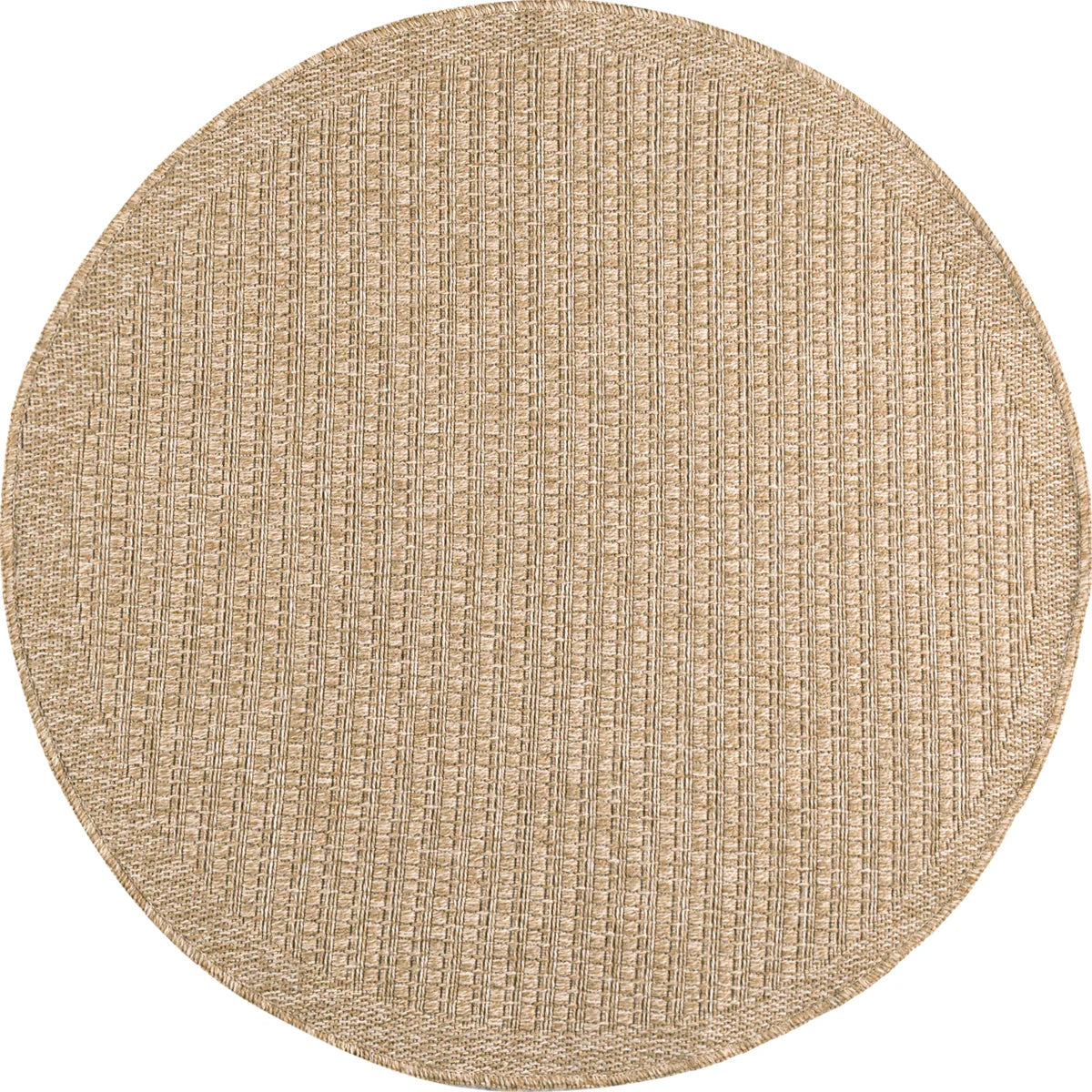 Tapis effet jute naturel uni beige rond - Nature