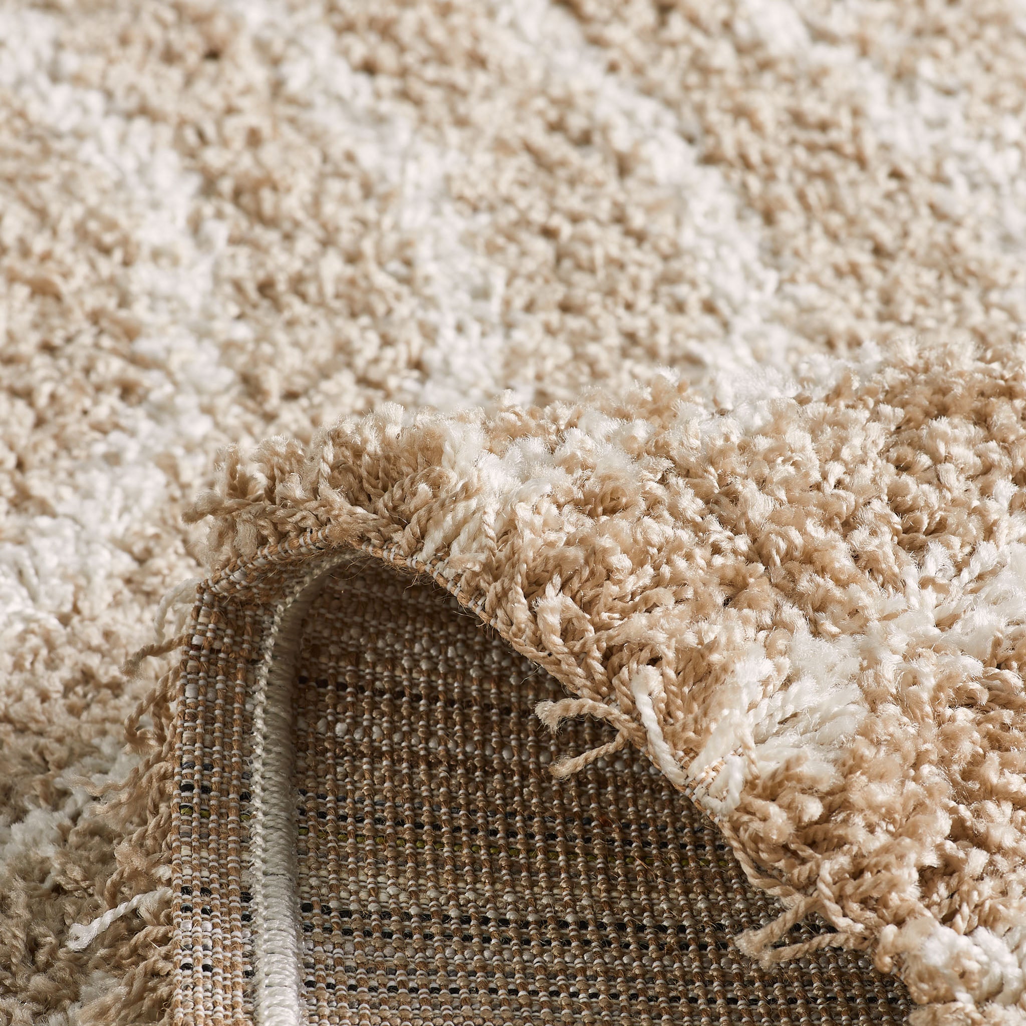 Tapis shaggy beige - Olympe