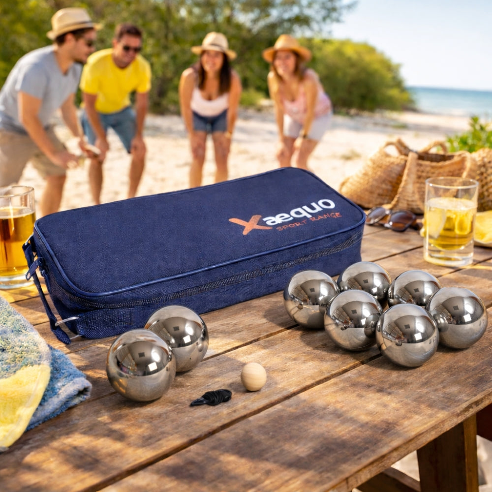 Jeu de Pétanque en Métal – 8 Boules avec Housse de Transport, Cochonnet et Cordon de Mesure