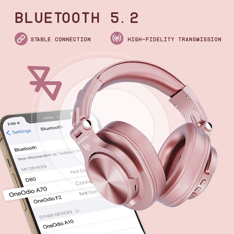 Casque Bluetooth H6 – Son haute fidélité & 72 h d'autonomie - rose