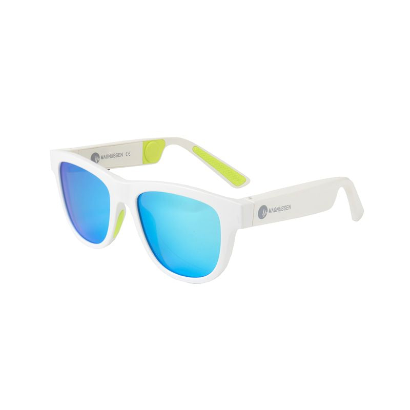 Lunettes audio connectées - blanches & verres bleus