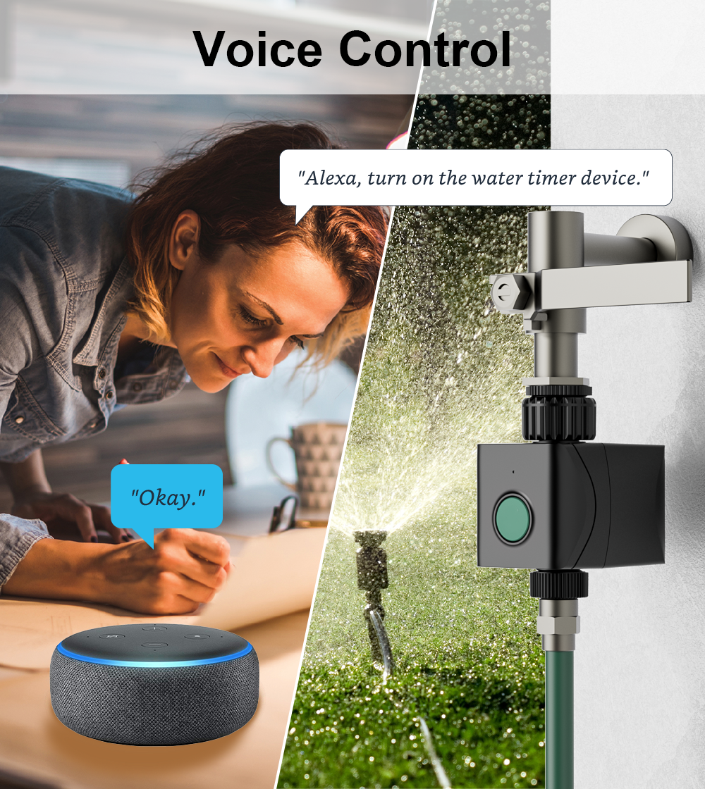 Système d'irrigation Smart FlinQ - Programmateur d'arrosage - Assistant Alexa et Google - Noir