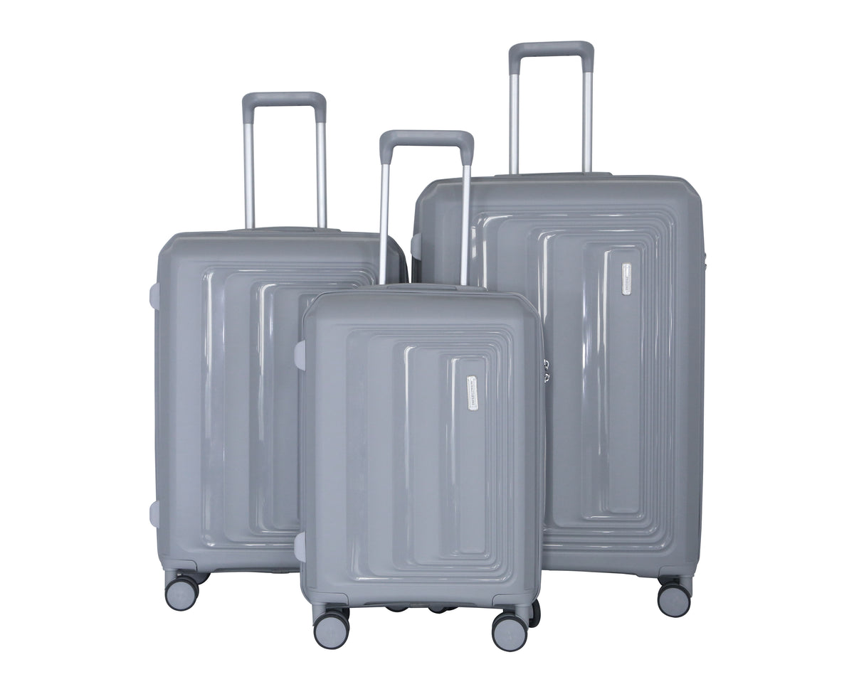 Set 3 valises 36-67-98 litres ABS avec 4 roulettes Argenté